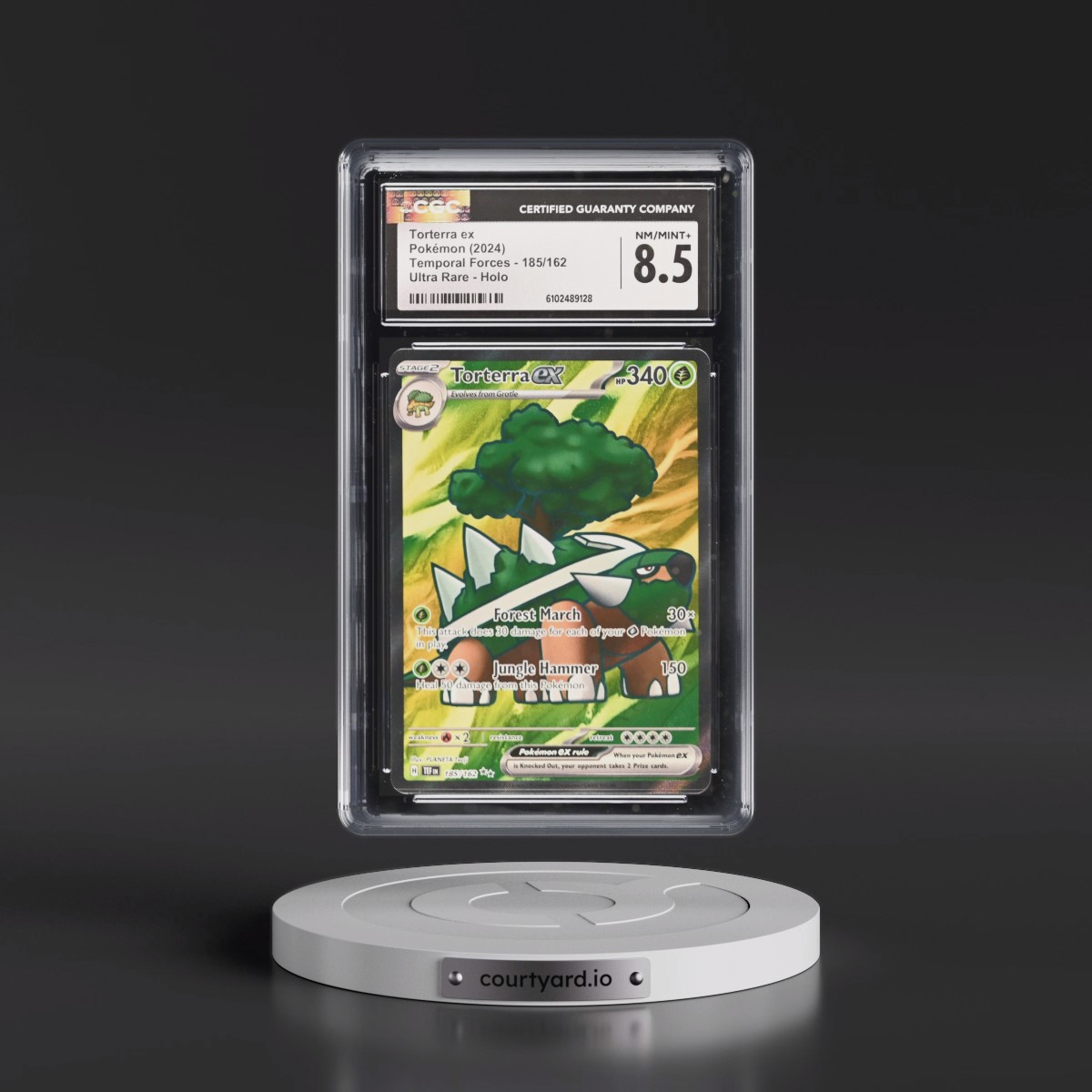 2024 Pokémon Tef EN-Temporal Forces #185 Torterra EX - Holo Ultra Rare (CGC 8.5 NM-MT+)