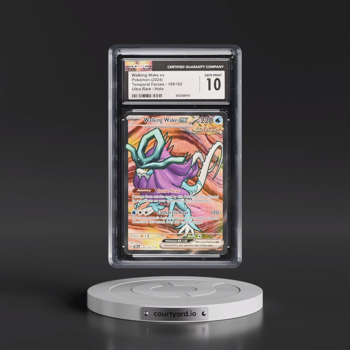 2024 Pokémon Tef EN-Temporal Forces #189 Walking Wake EX - Holo Ultra Rare (CGC 10 GEM MINT)