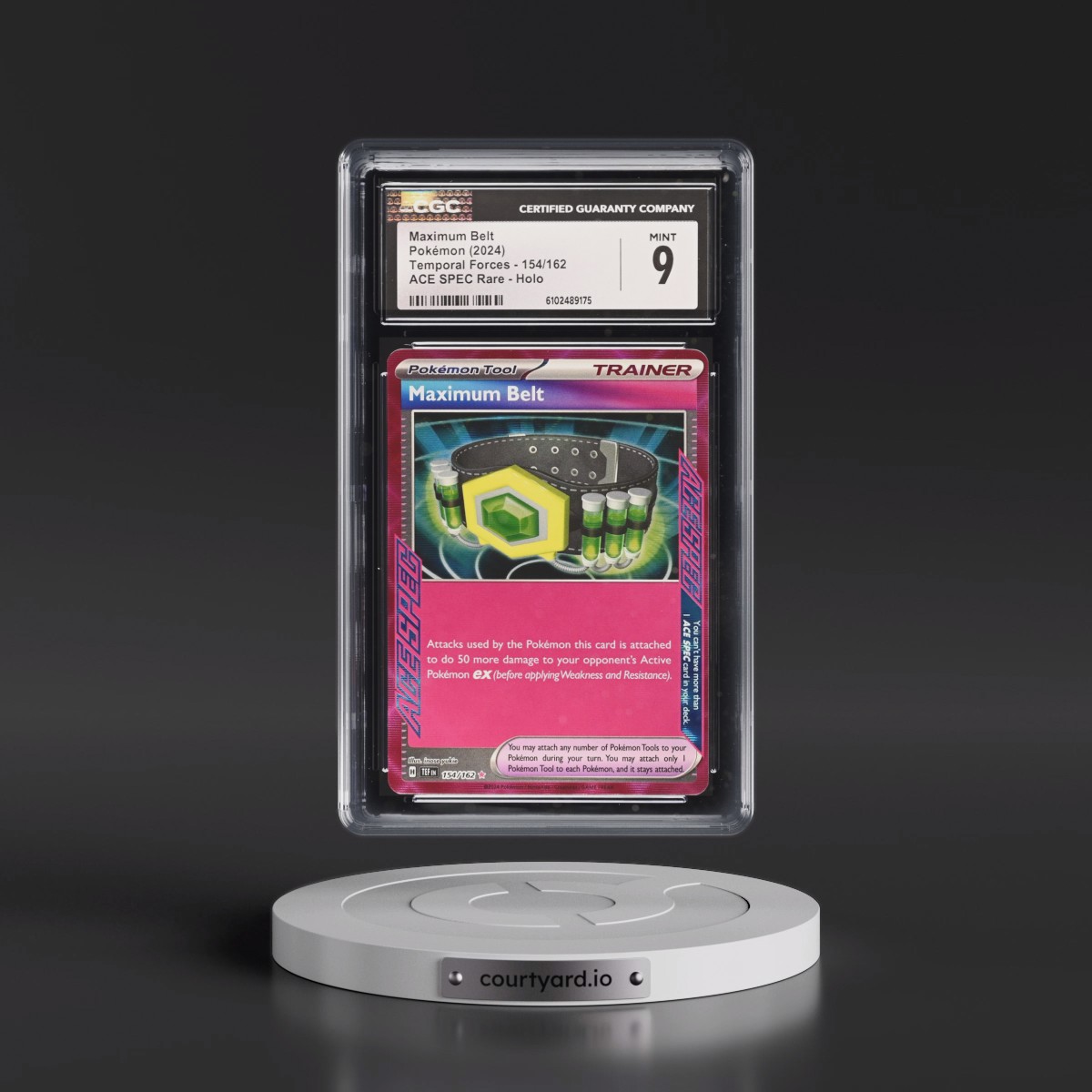 2023 Temporal Forces - TEF EN #154/162 Maximum Belt - ACE SPEC Rare Holo (CGC 9 MINT)