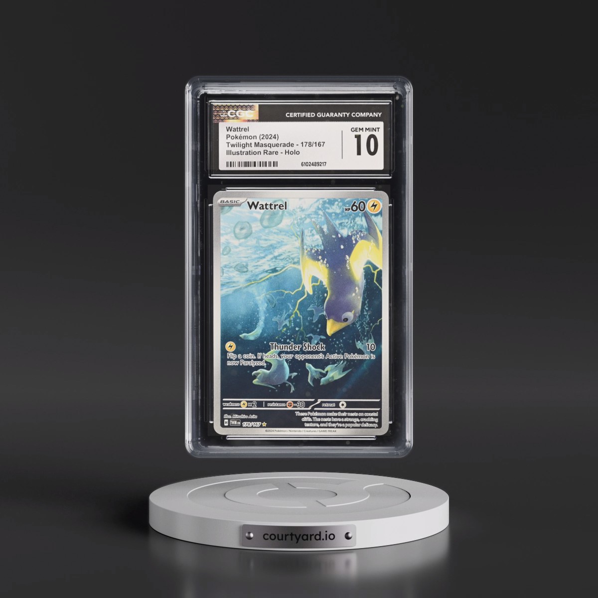 2024 Twilight Masquerade - TWM EN #178/167 Wattrel - Illustration Rare Holo (CGC 10 GEM MINT)