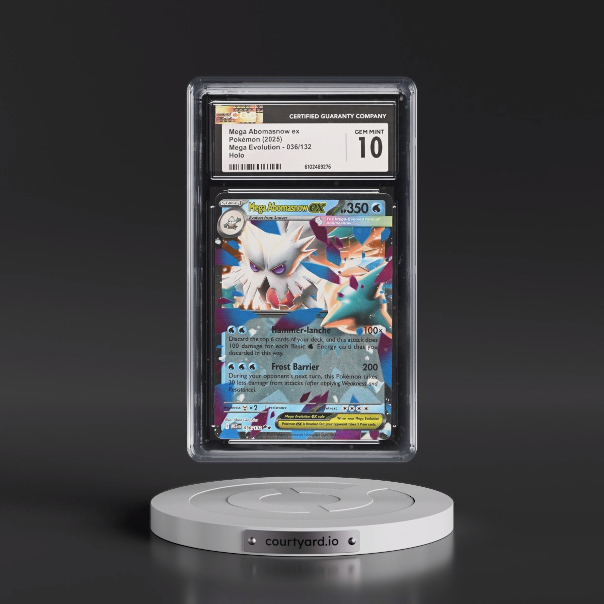 2025 Mega Evolution - MEG EN #036/132 Mega Abomasnow ex - Holo (CGC 10 GEM MINT)