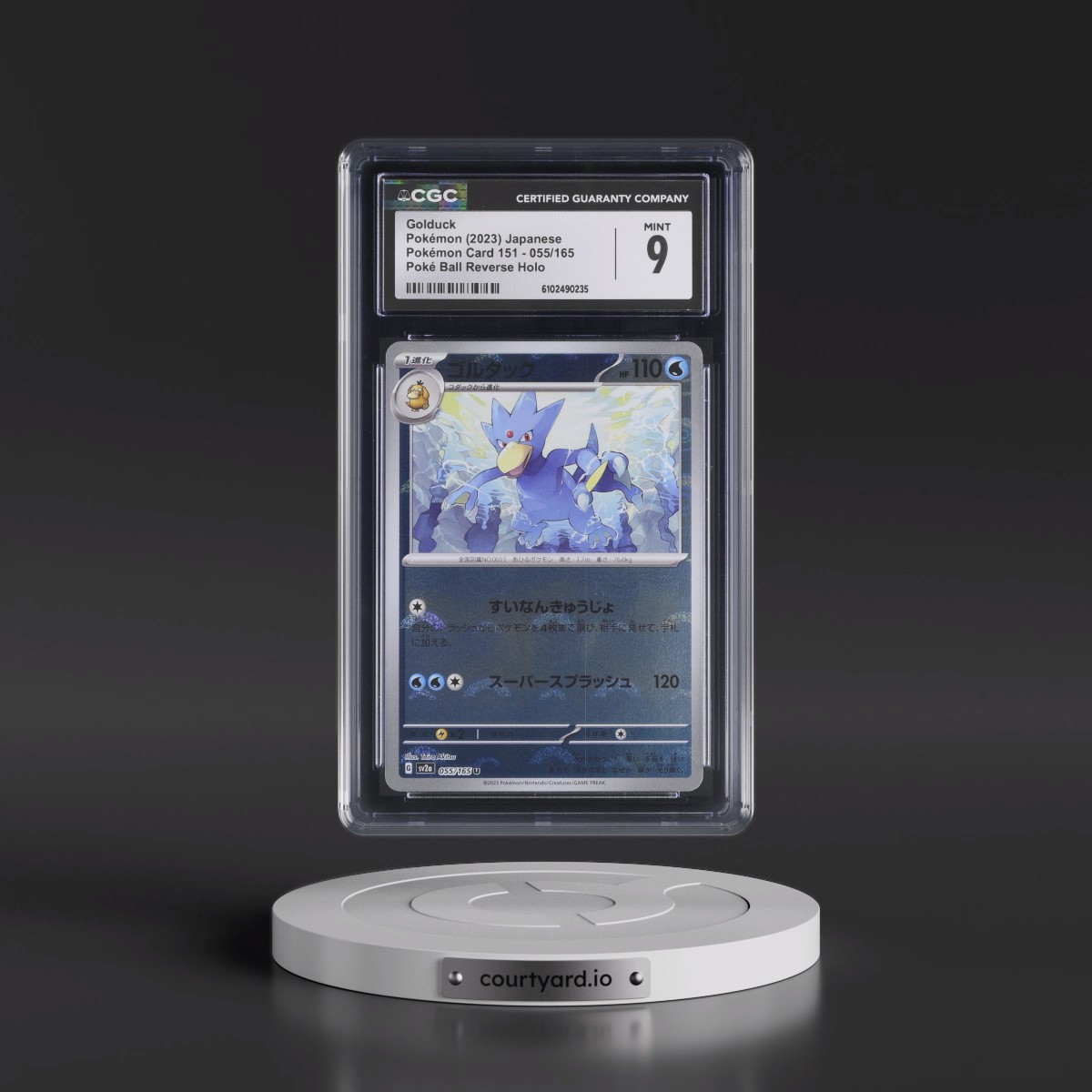 2023 Pokémon Card 151 #055/165 Golduck - Reverse Holo Poké Ball (CGC 9 MINT)