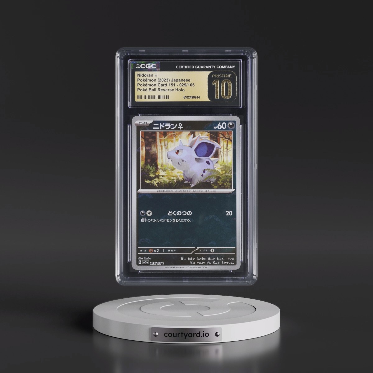 2023 Pokémon Card 151 #029/165 Nidoran â?? - Reverse Holo Poké Ball (CGC 10 PRISTINE)
