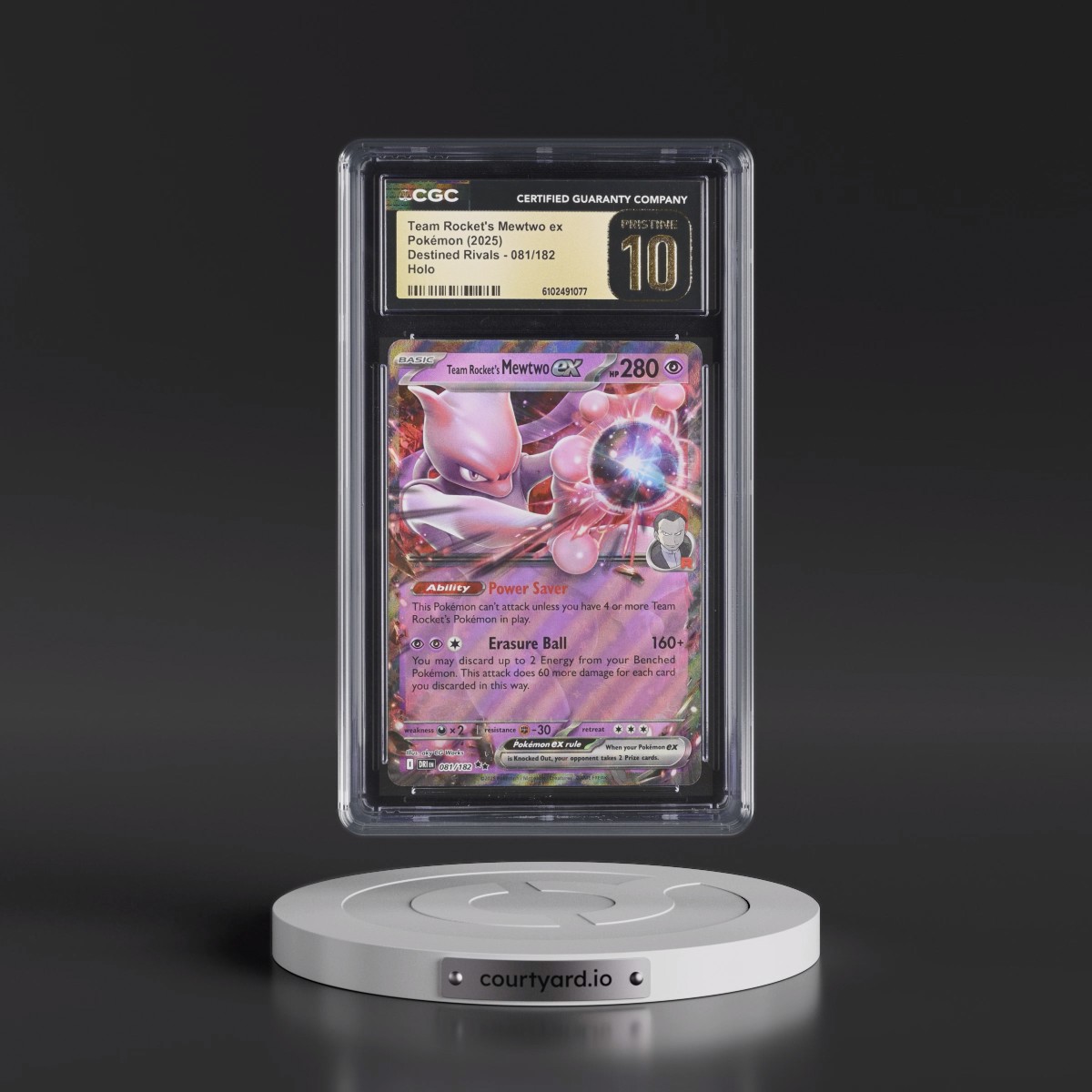 2025 Pokémon Dri EN-Destined Rivals #081 Team Rocket's Mewtwo EX - Holo (CGC 10 PRISTINE)