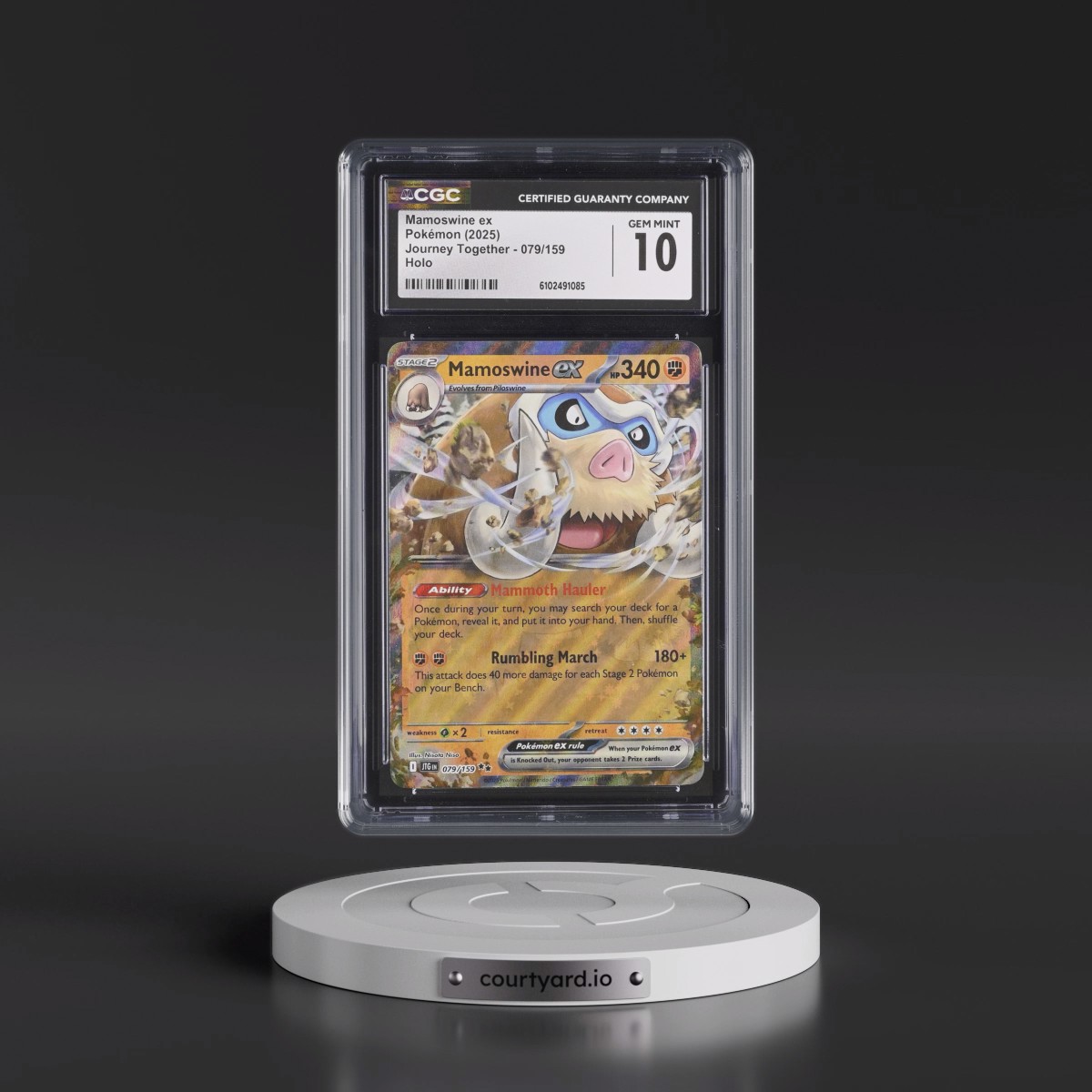 2025 Journey Together - JTG EN #079/159 Mamoswine ex - Holo (CGC 10 GEM MINT)
