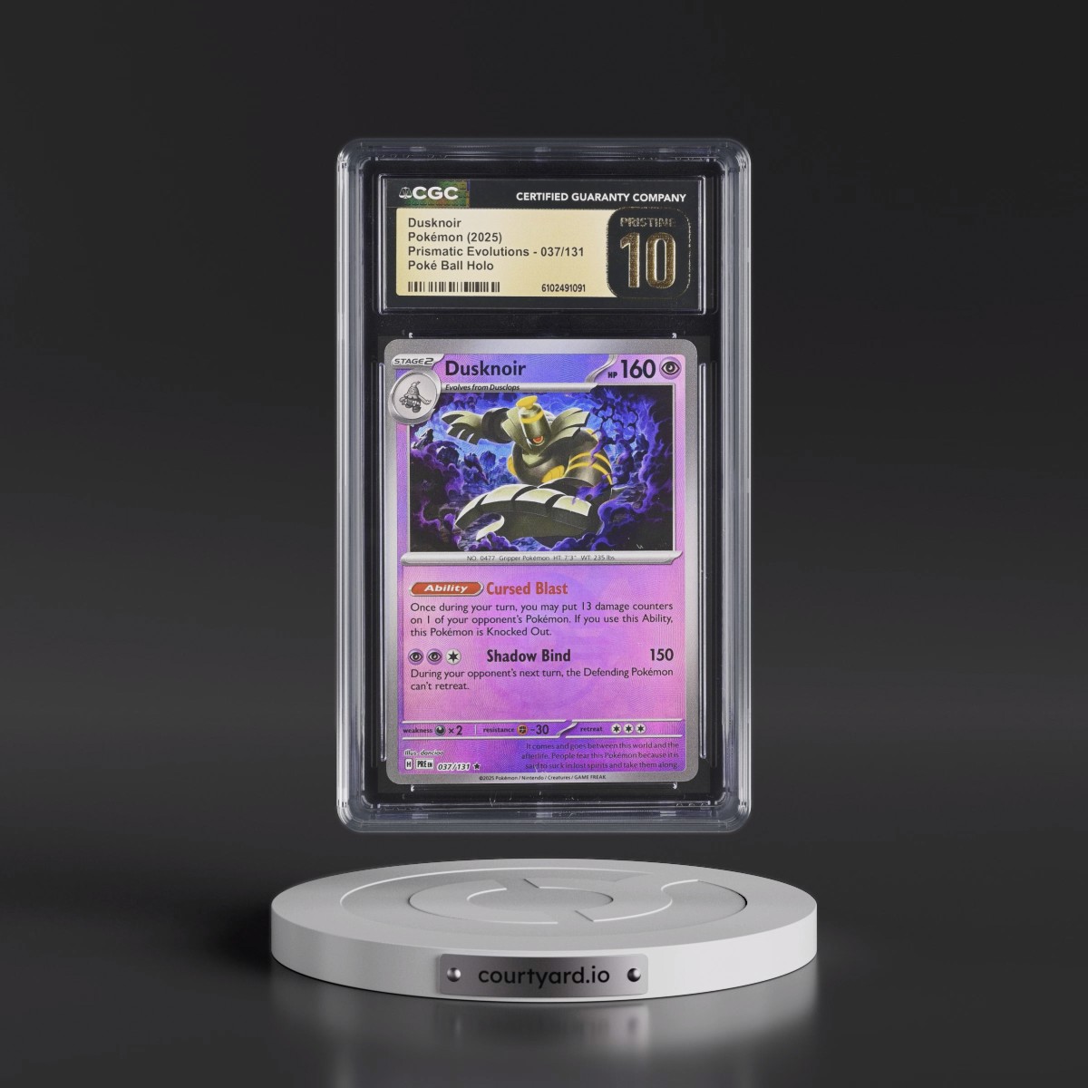 2024 Prismatic Evolutions - PRE EN #037/131 Dusknoir - Poké Ball Holo (CGC 10 PRISTINE)