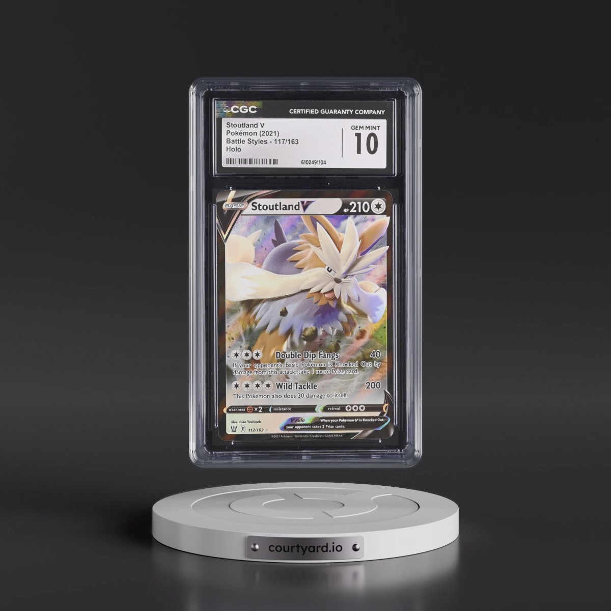 2021 Pokémon Sword & Shield Battle Styles #117 Stoutland V - Holo (CGC 10 GEM MINT)