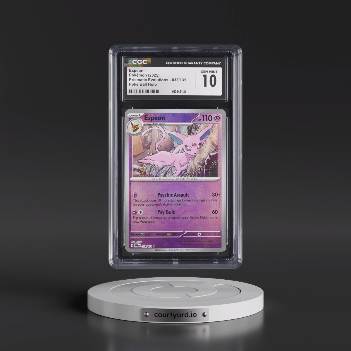 2024 Prismatic Evolutions - PRE EN #033/131 Espeon - Poké Ball Holo (CGC 10 GEM MINT)