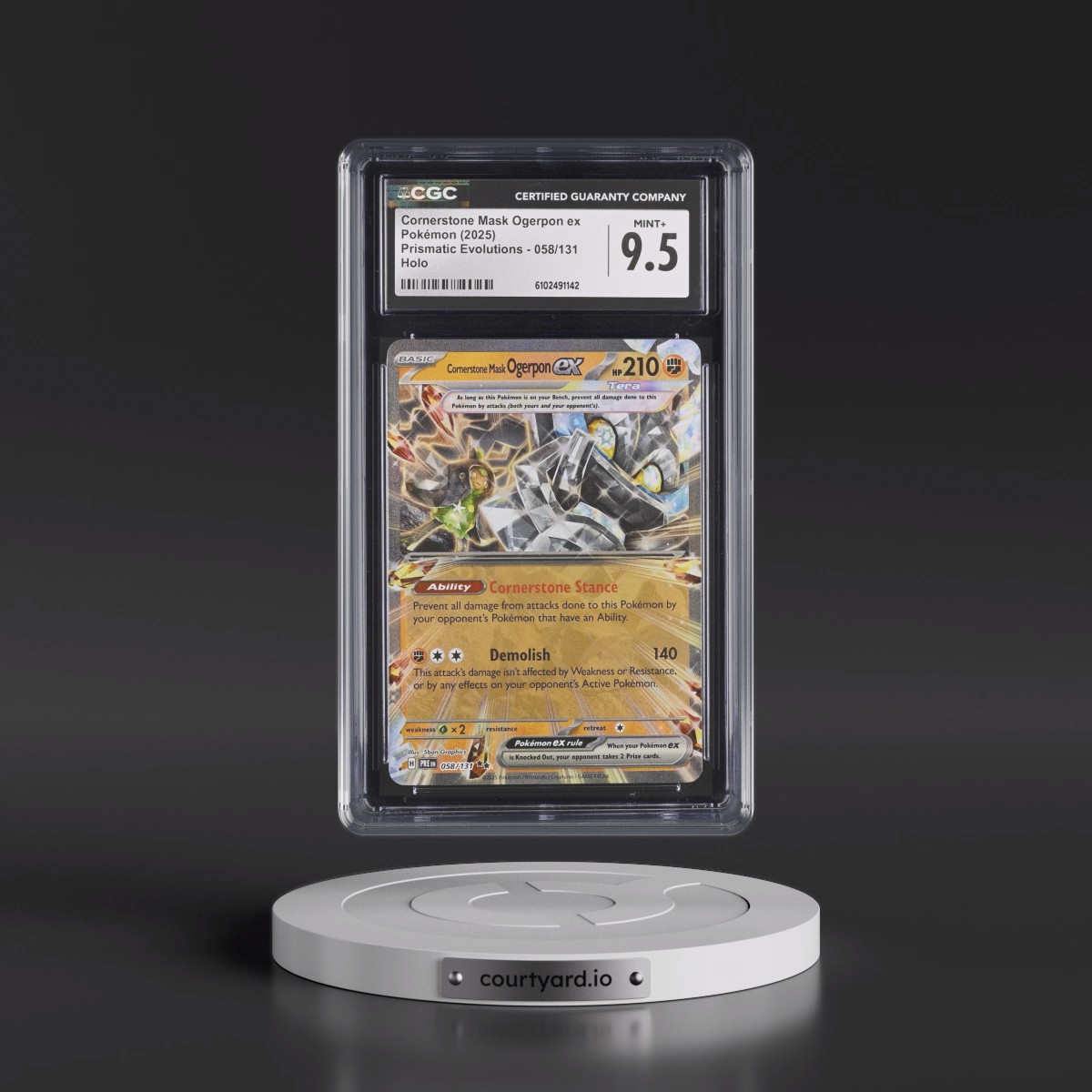 2024 Prismatic Evolutions - PRE EN #058/131 Cornerstone Mask Ogerpon ex - Holo (CGC 9.5 MINT+)