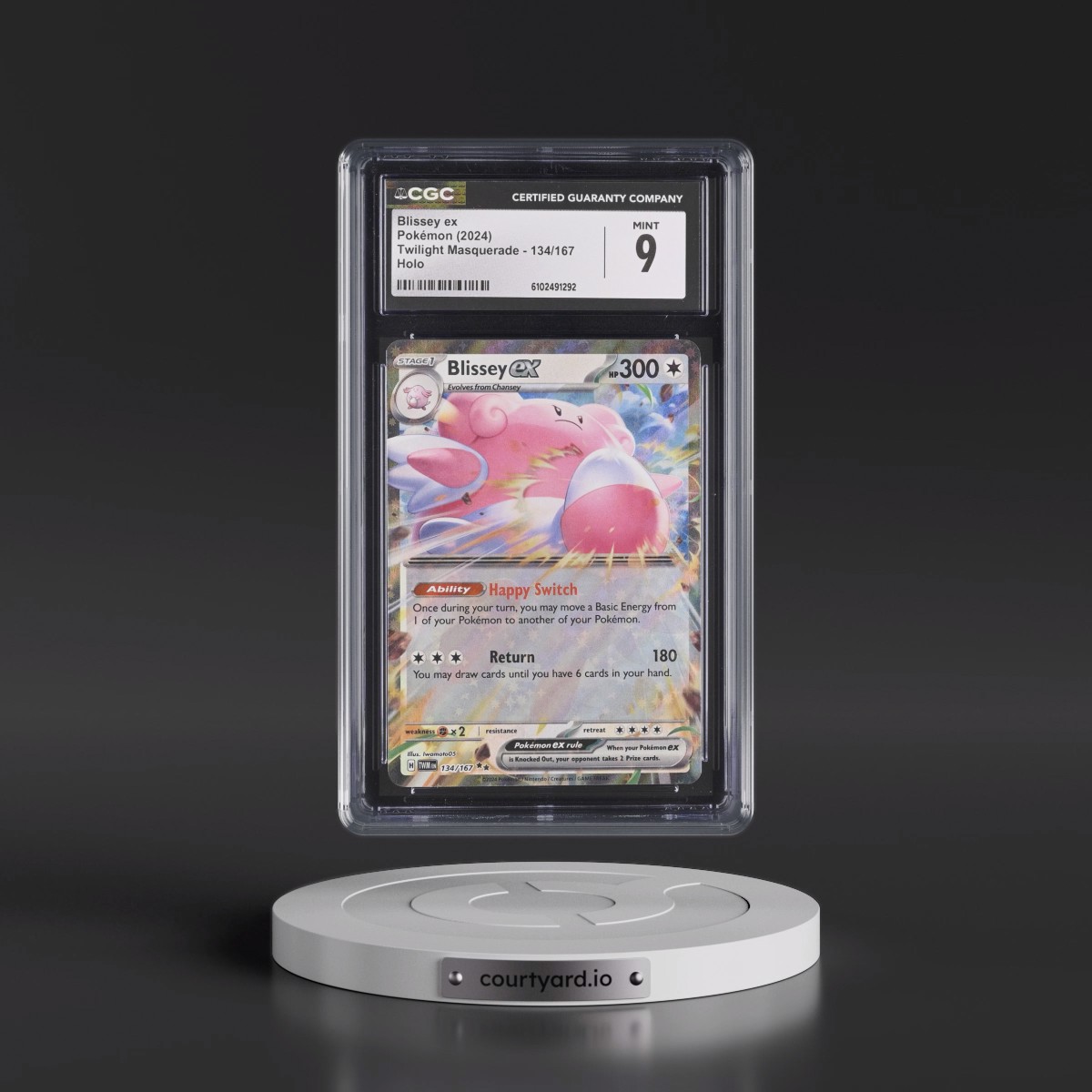 2024 Pokémon Twm EN-Twilight Masquerade #134 Blissey EX - Holo (CGC 9 MINT)