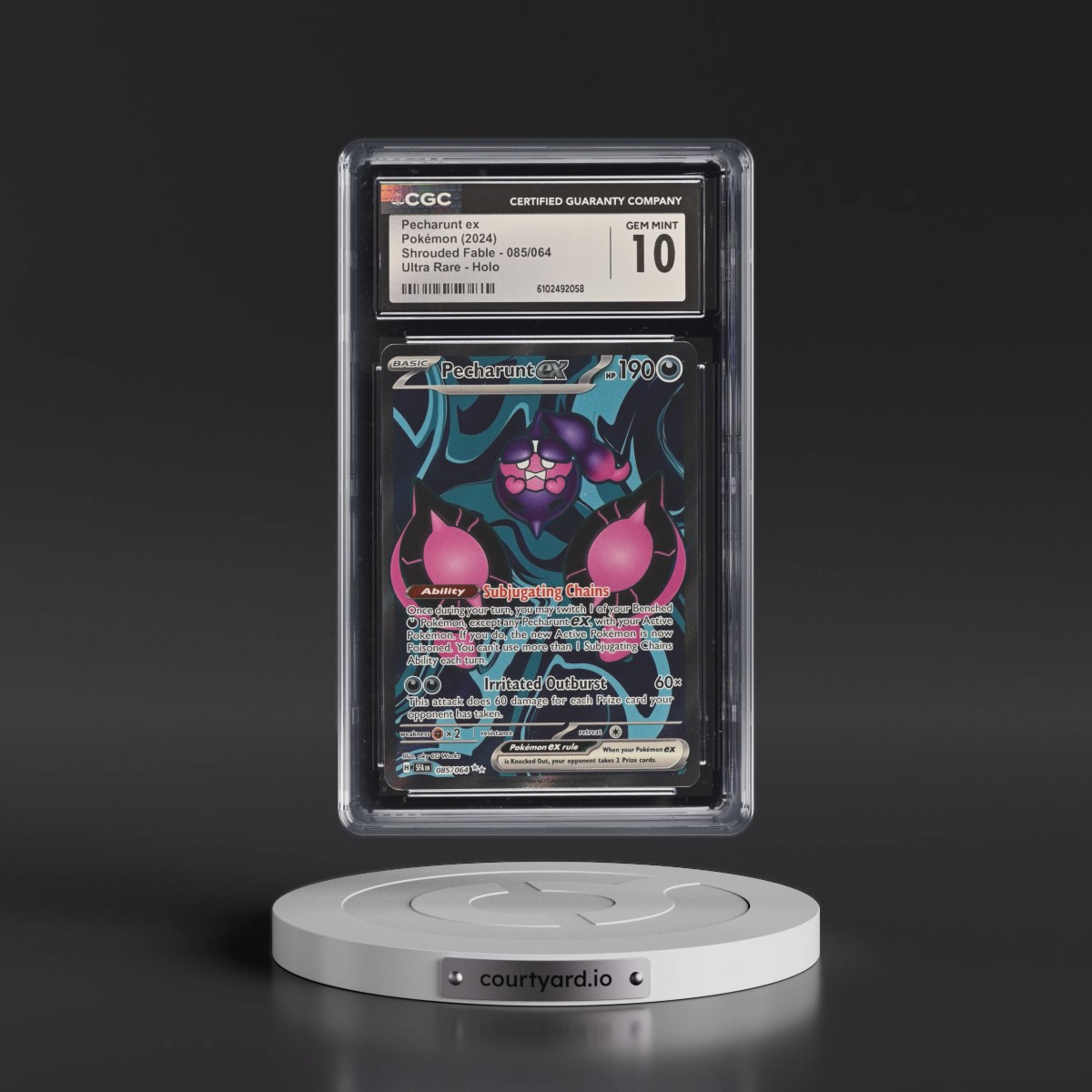 2023 Shrouded Fable - SFA EN #085/064 Pecharunt ex - Ultra Rare Holo (CGC 10 GEM MINT)