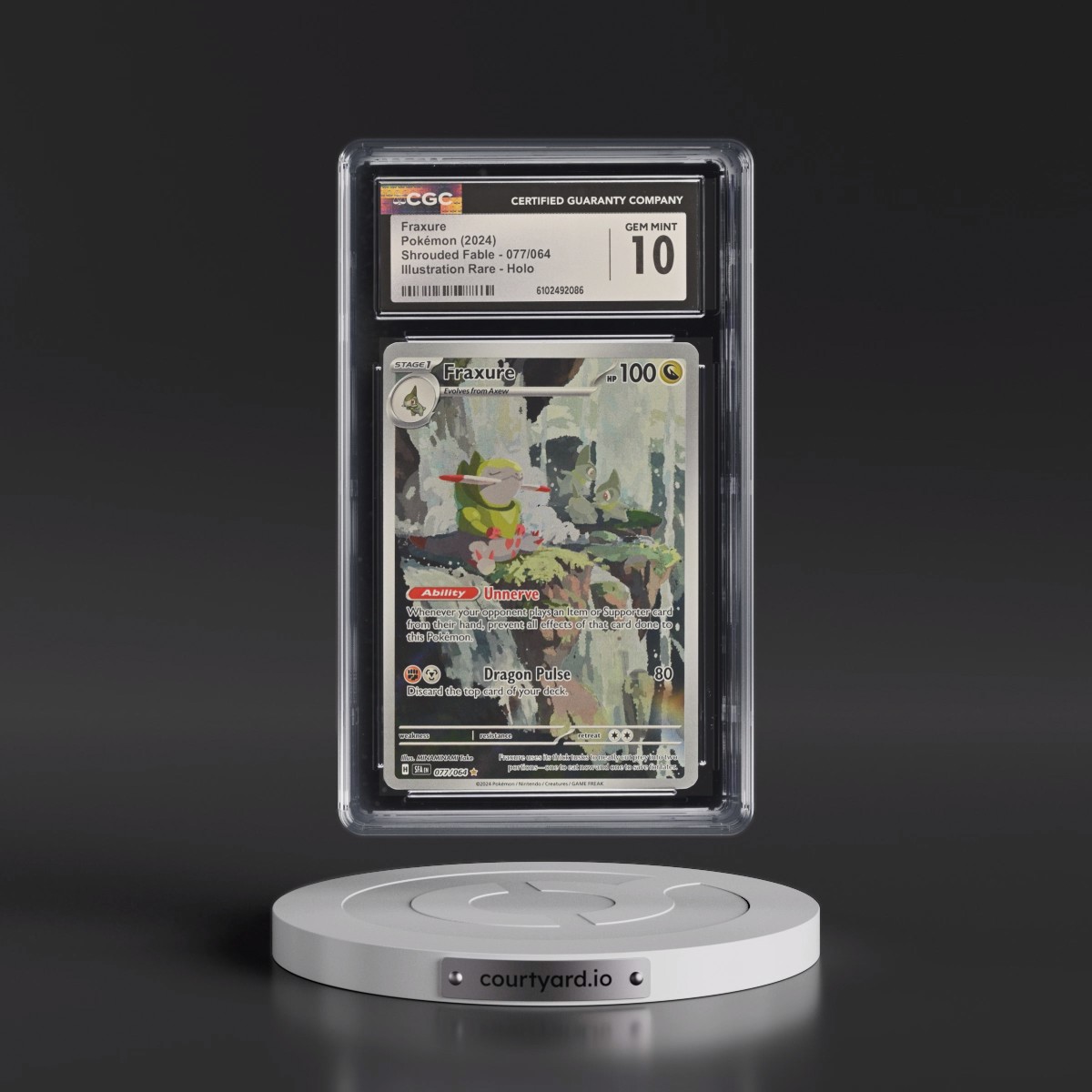 2023 Shrouded Fable - SFA EN #077/064 Fraxure - Illustration Rare Holo (CGC 10 GEM MINT)
