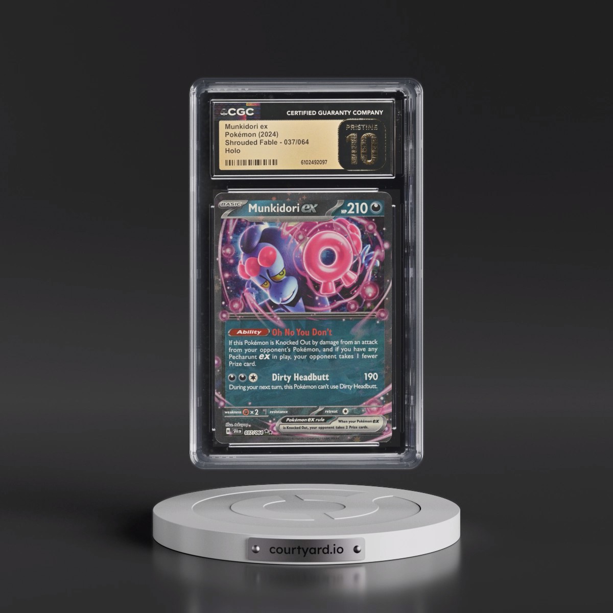 2023 Shrouded Fable - SFA EN #037/064 Munkidori ex - Holo (CGC 10 PRISTINE)