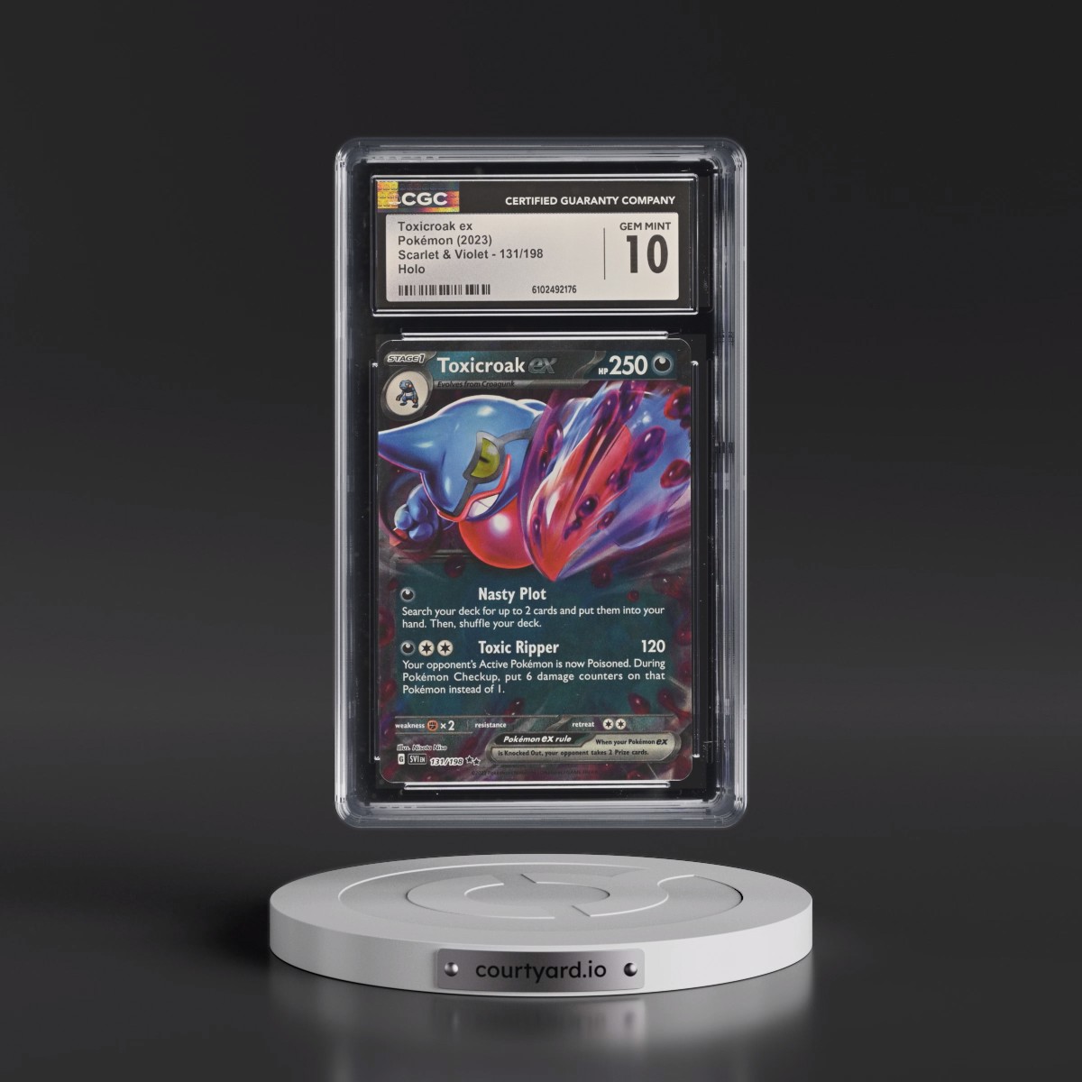 2023 Scarlet & Violet #131/198 Toxicroak ex - Holo (CGC 10 GEM MINT)