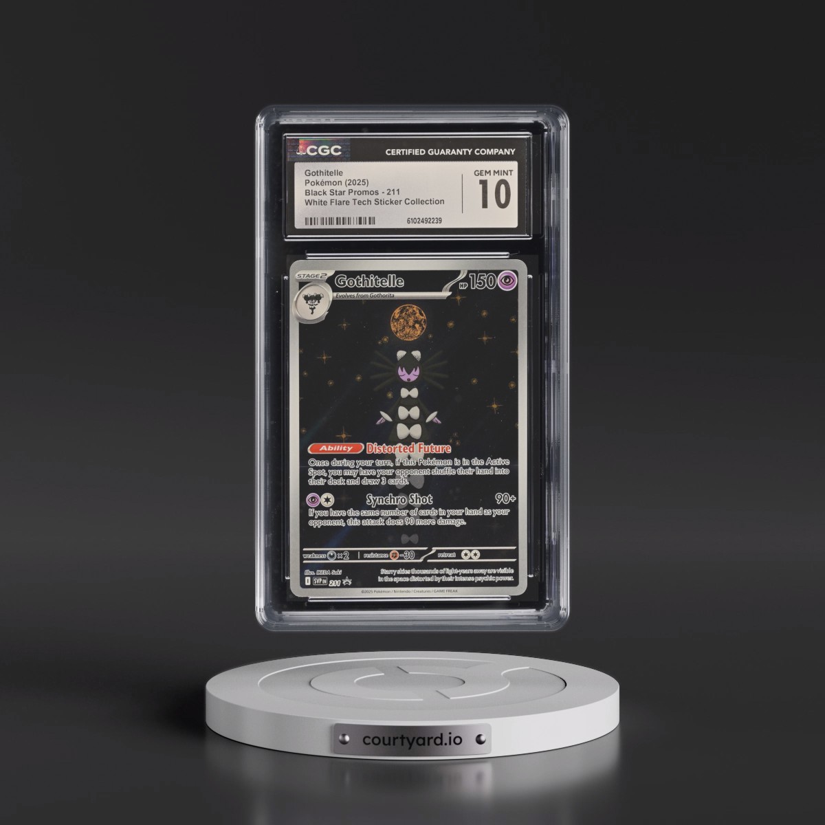 2025 Pokémon Svp EN-SV Black Star Promo #211 Gothitelle - White Flare Tech Sticker Collection (CGC 10 GEM MINT)