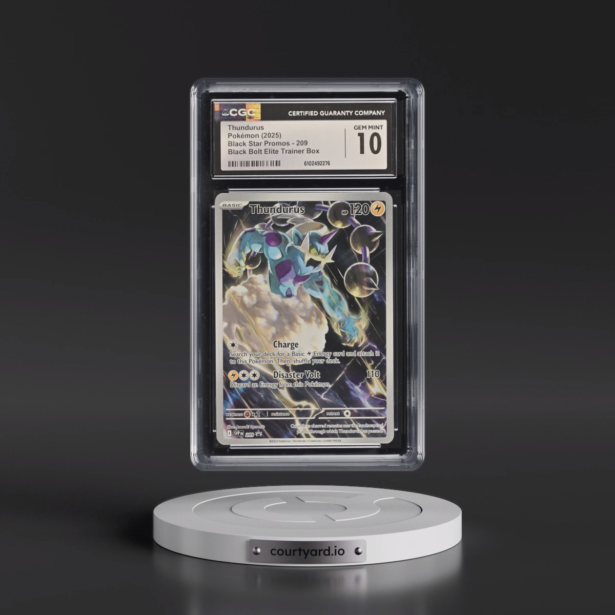 2025 Pokémon Svp EN-SV Black Star Promo #209 Thundurus - Black Bolt Elite Trainer Box (CGC 10 GEM MINT)