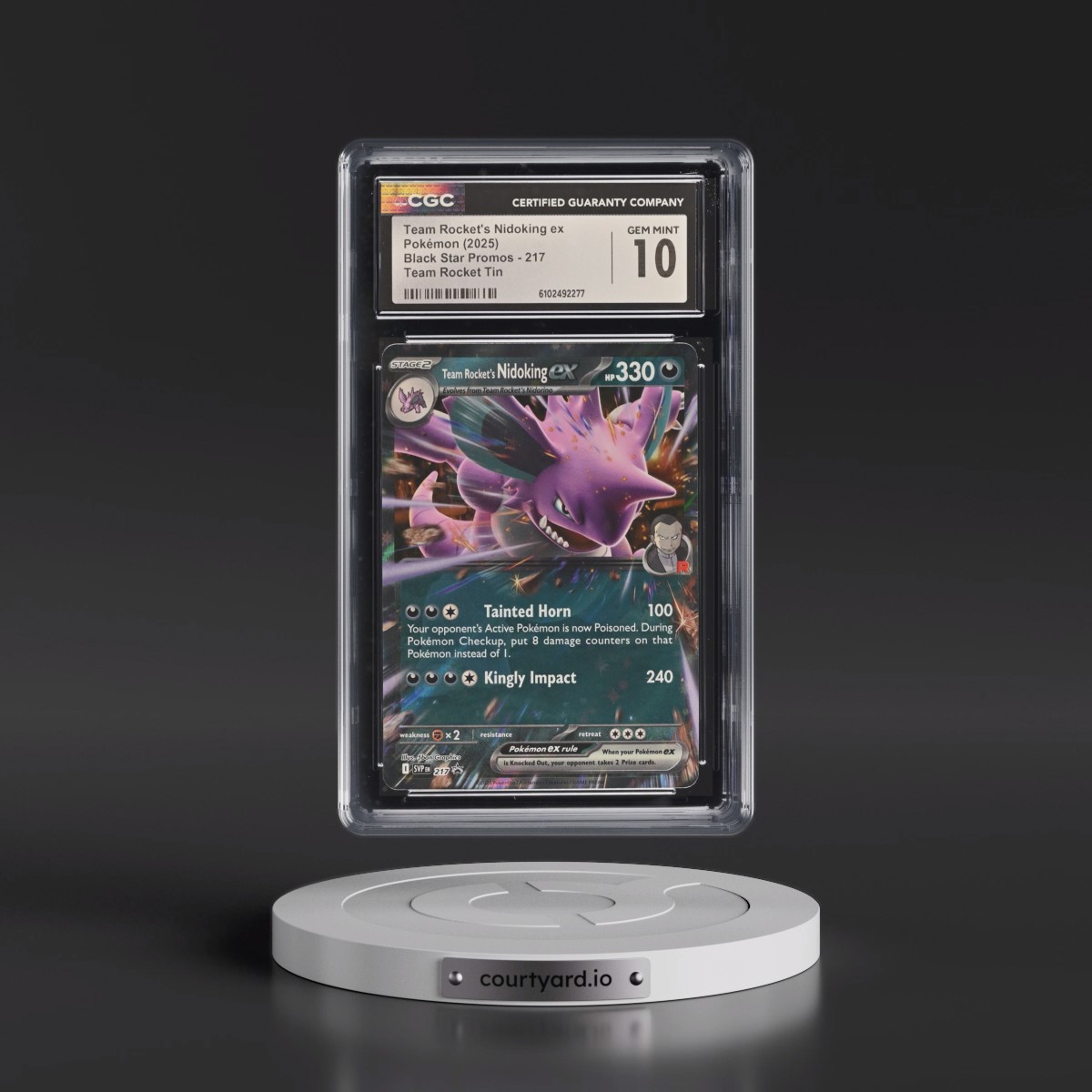 2023 Black Star Promos - Scarlet & Violet SVP EN #217 Team Rocket's Nidoking ex - Team Rocket Tin (Holo) (CGC 10 GEM MINT)
