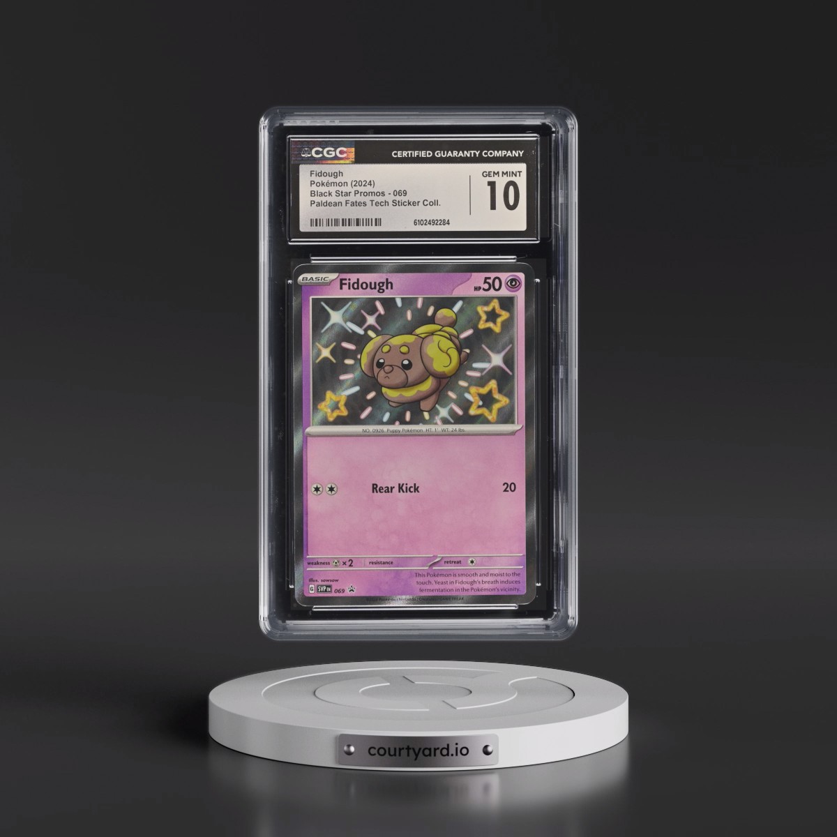 2023 Black Star Promos - Scarlet & Violet SVP EN #069 Fidough - Paldean Fates Tech Sticker (CGC 10 GEM MINT)