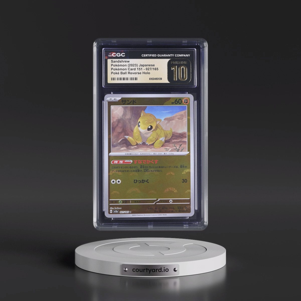 2023 Pokémon Card 151 #027/165 Sandshrew - Reverse Holo Poké Ball (CGC 10 PRISTINE)