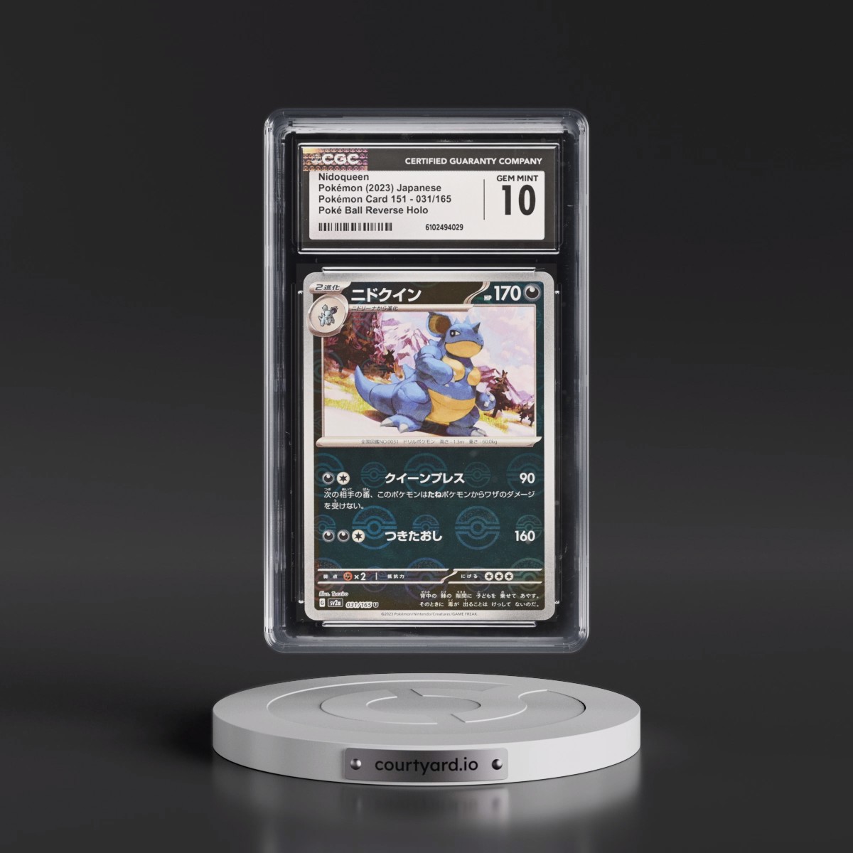 2023 Pokémon Card 151 #031/165 Nidoqueen - Reverse Holo Poké Ball (CGC 10 GEM MINT)