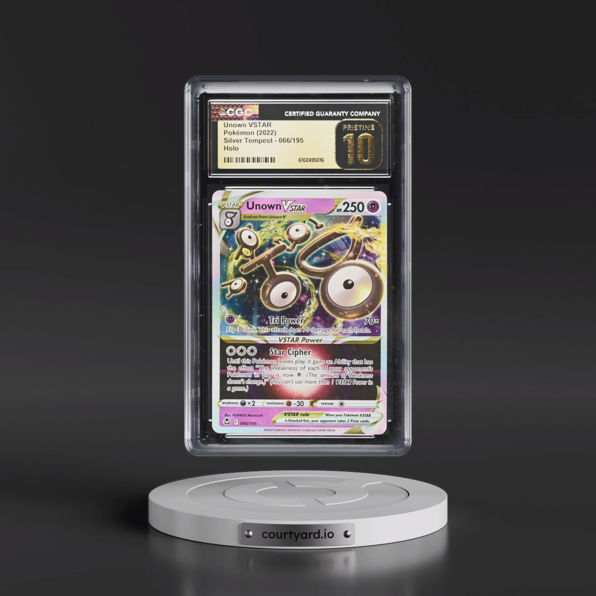 2022 Silver Tempest #066/195 Unown VSTAR - Holo (CGC 10 PRISTINE)
