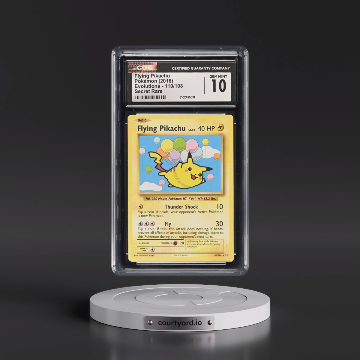 2016 Evolutions #110/108 Flying Pikachu - Secret Rare (CGC 10 GEM MINT)