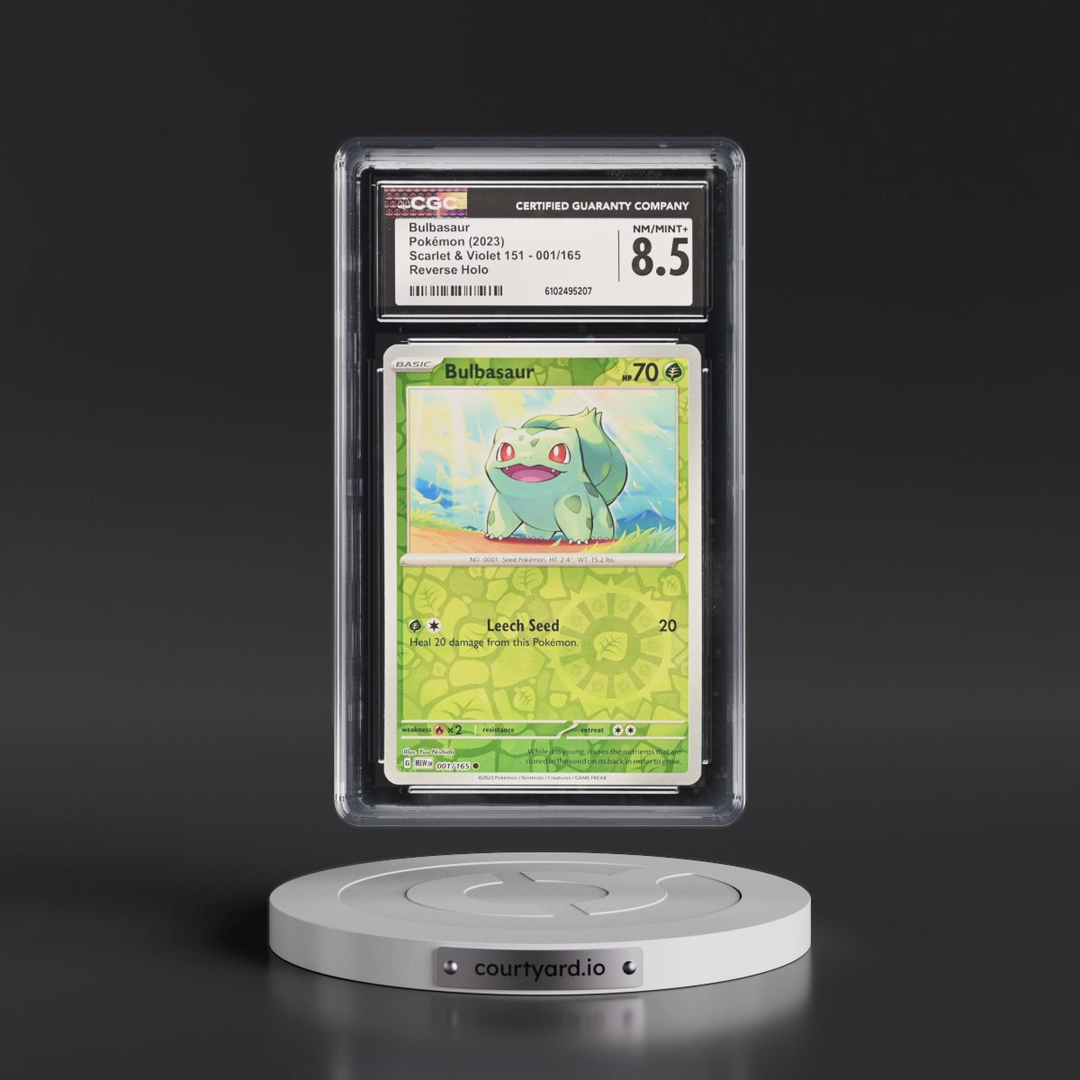 2023 Scarlet & Violet 151 - MEW EN #001/165 Bulbasaur - Reverse Holo (CGC 8.5 NM-MT+)