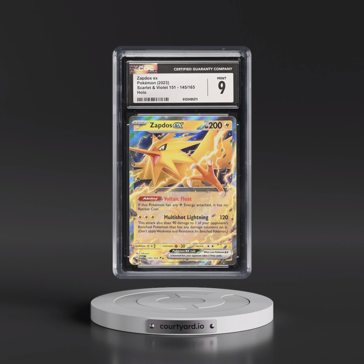 2023 Scarlet & Violet 151 - MEW EN #145/165 Zapdos ex - Holo (CGC 9 MINT)