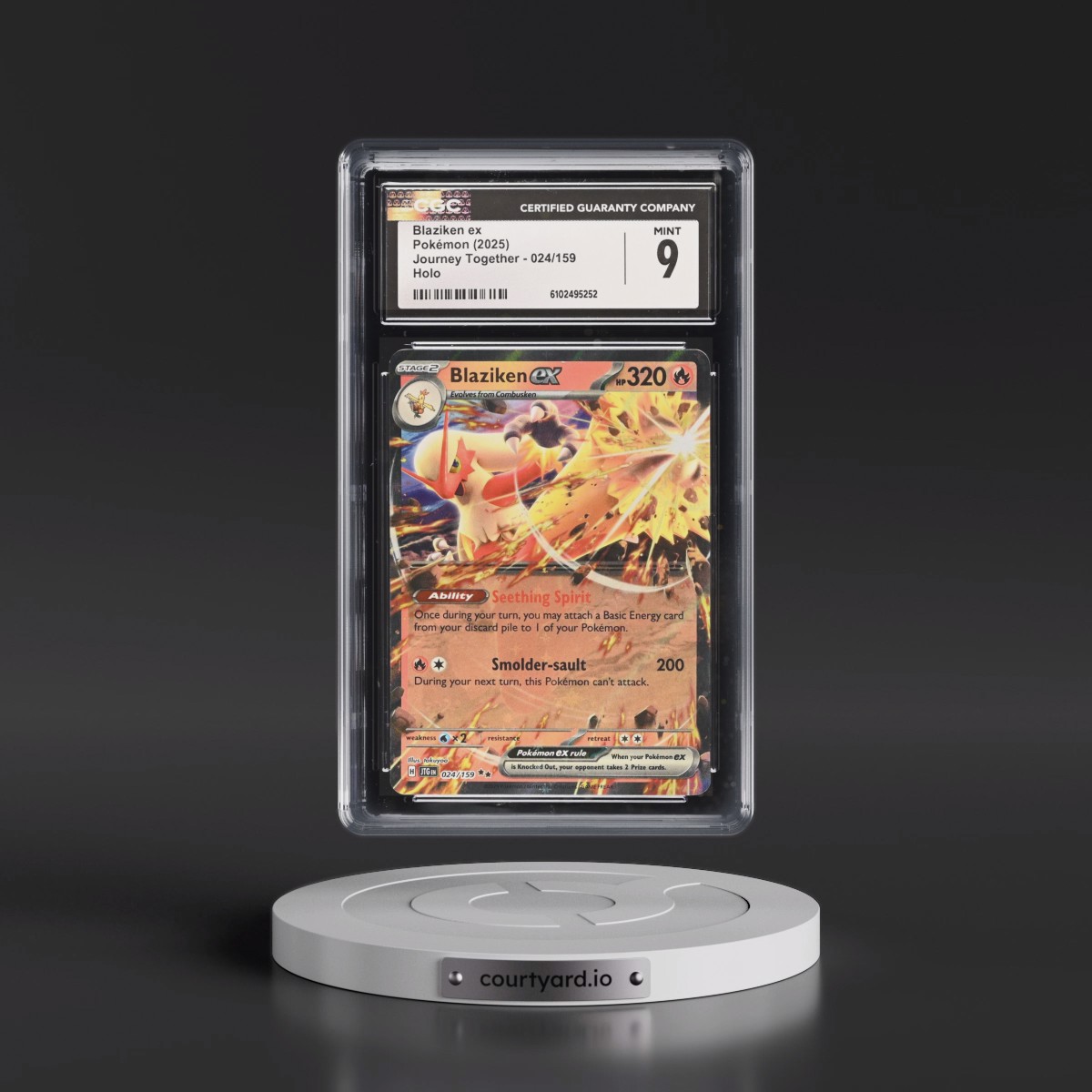2025 Pokémon Jtg EN-Journey Together #024 Blaziken EX - Holo (CGC 9 MINT)