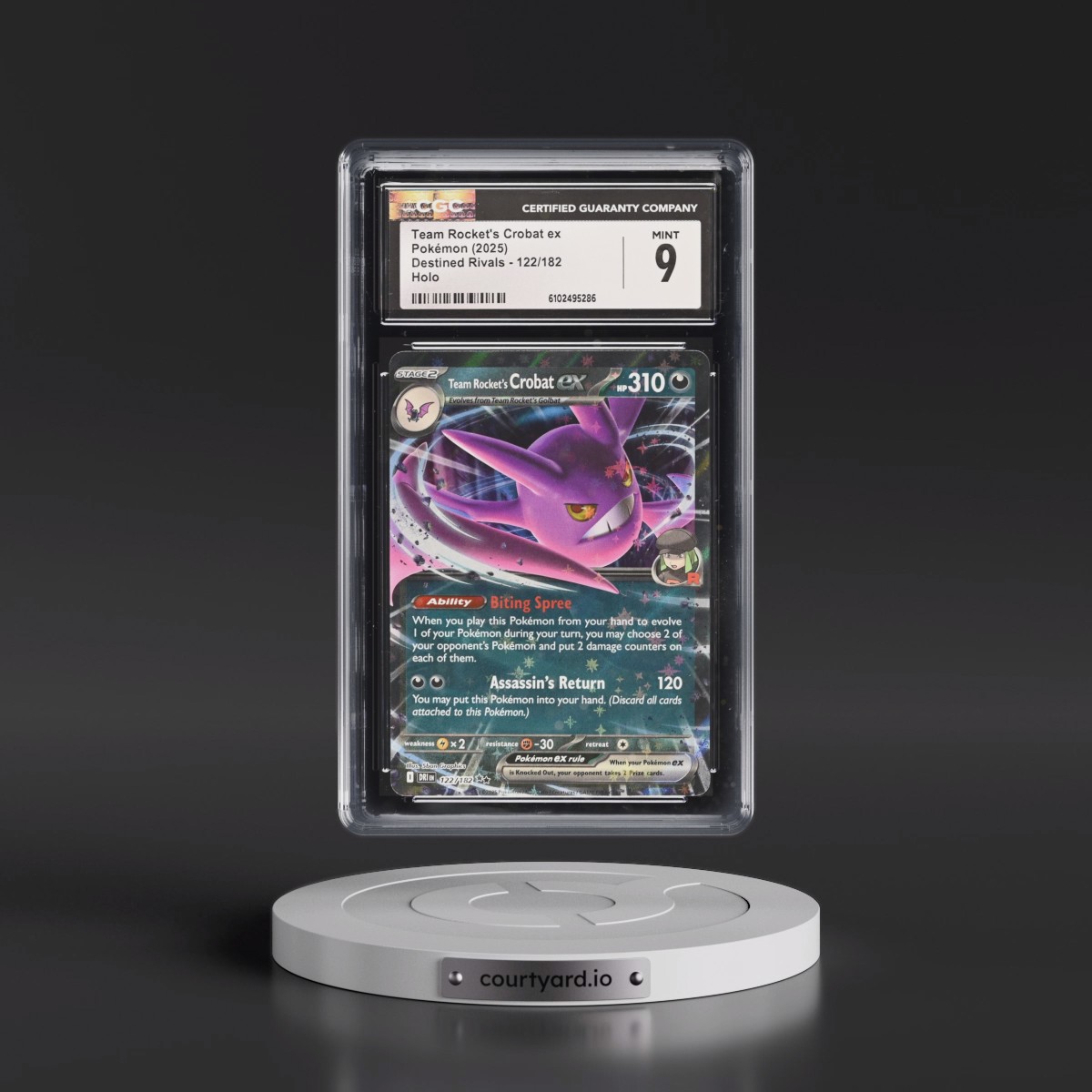 2025 Destined Rivals - DRI EN #122/182 Team Rocket's Crobat ex - Holo (CGC 9 MINT)