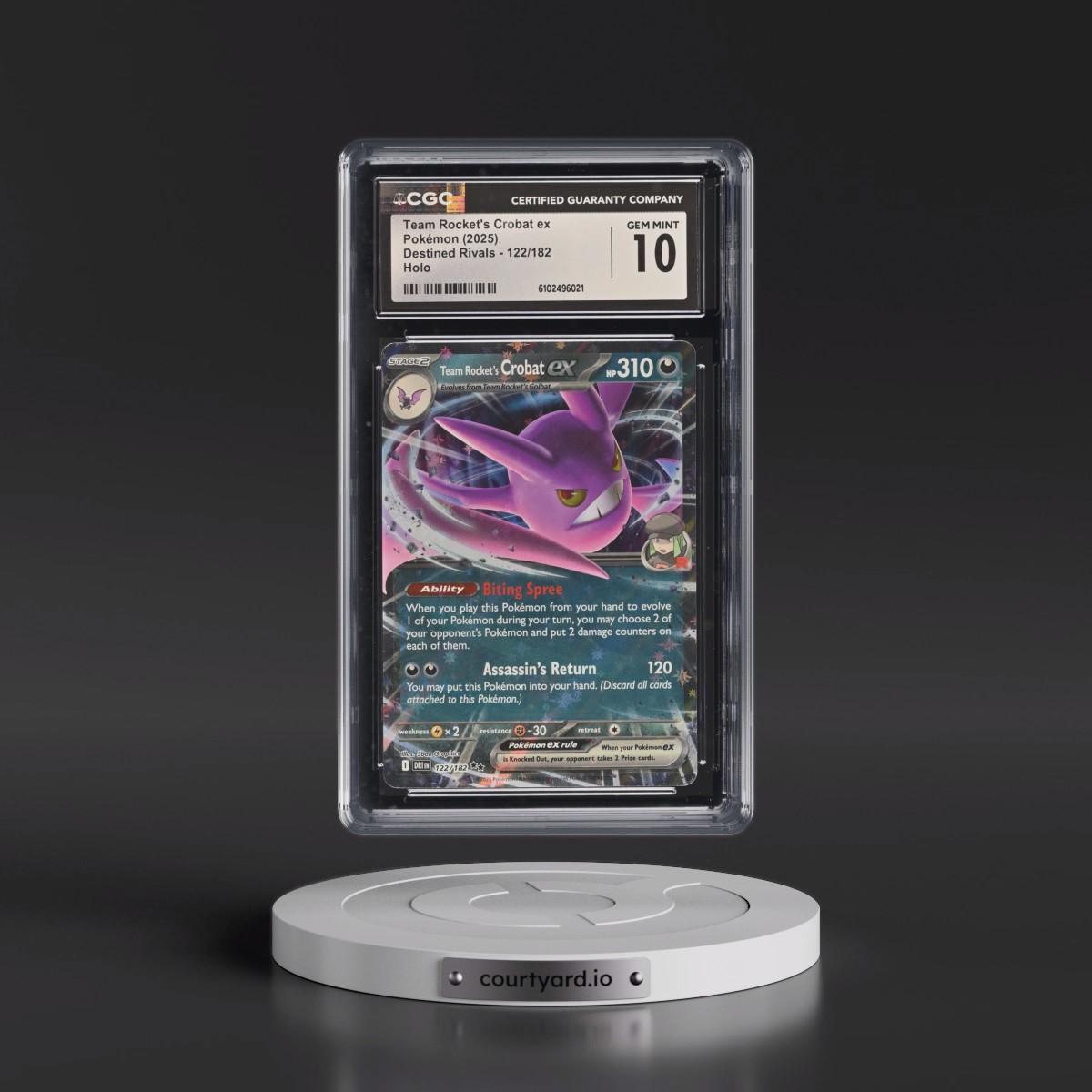 2025 Destined Rivals - DRI EN #122/182 Team Rocket's Crobat ex - Holo (CGC 10 GEM MINT)