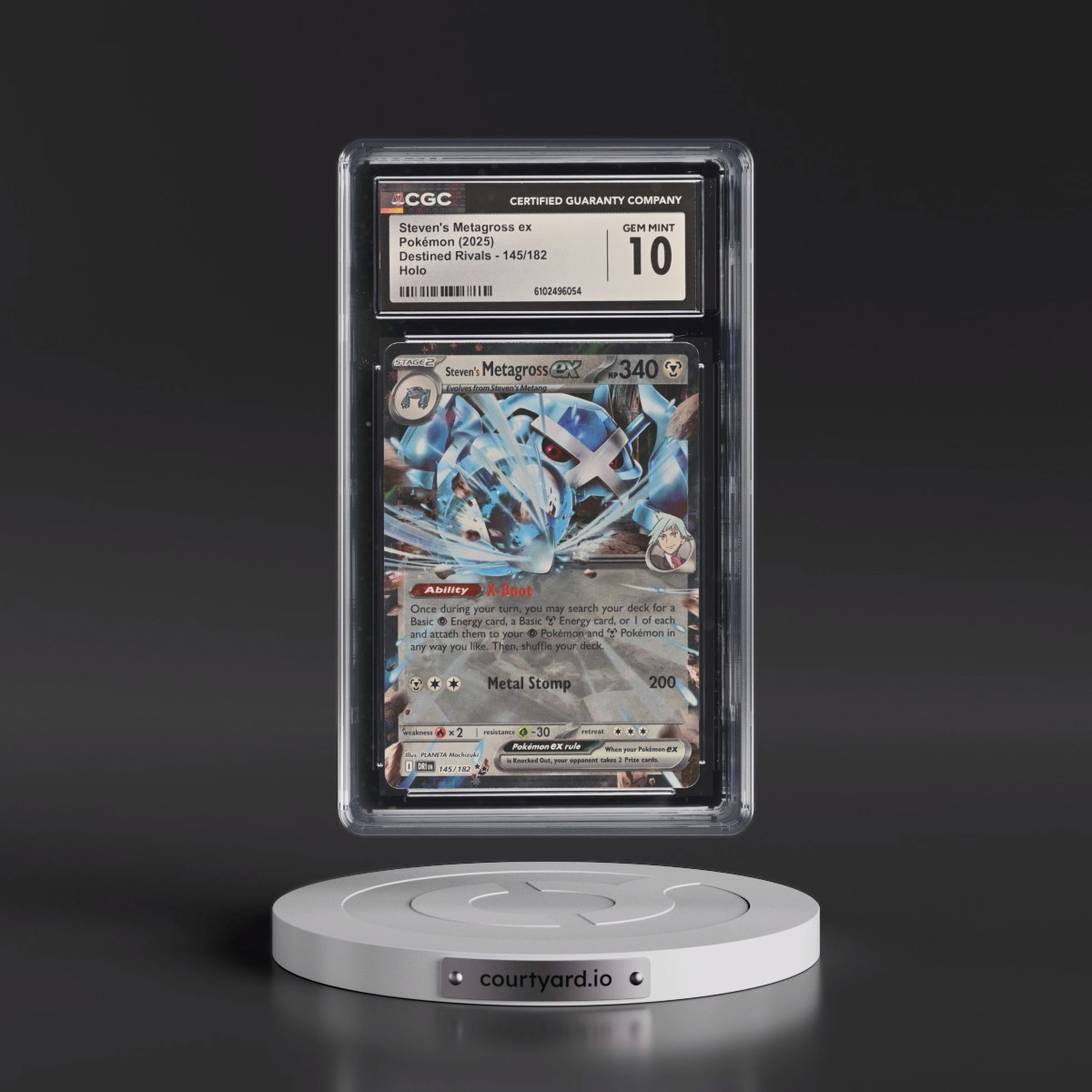 2025 Pokémon Dri EN-Destined Rivals #145 Steven's Metagross EX - Holo (CGC 10 GEM MINT)