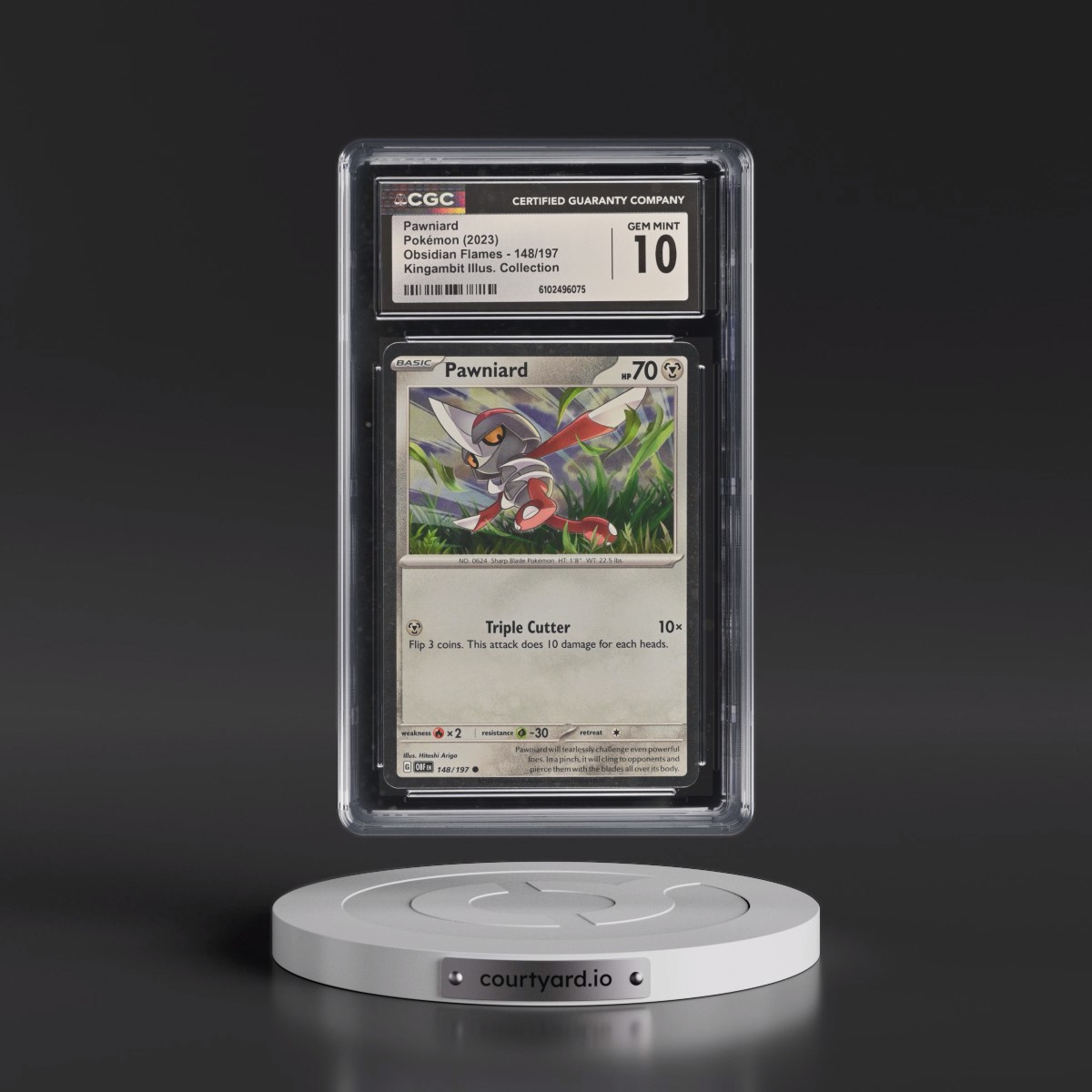 2024 Pokémon Obf EN-Obsidian Flames Pawniard - Shrouded Fable Illustration Collection #148 CGC 10
