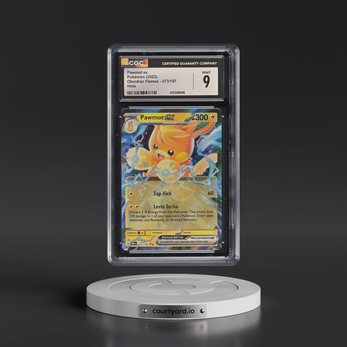 2023 Obsidian Flames - OBF EN #073/197 Pawmot ex - Holo (CGC 9 MINT)