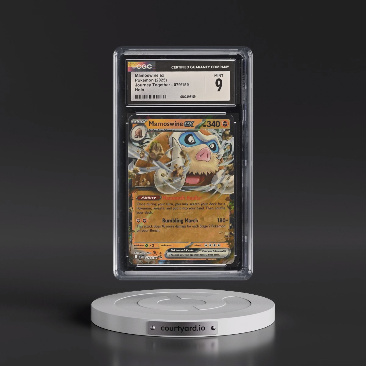 2025 Journey Together - JTG EN #079/159 Mamoswine ex - Holo (CGC 9 MINT)