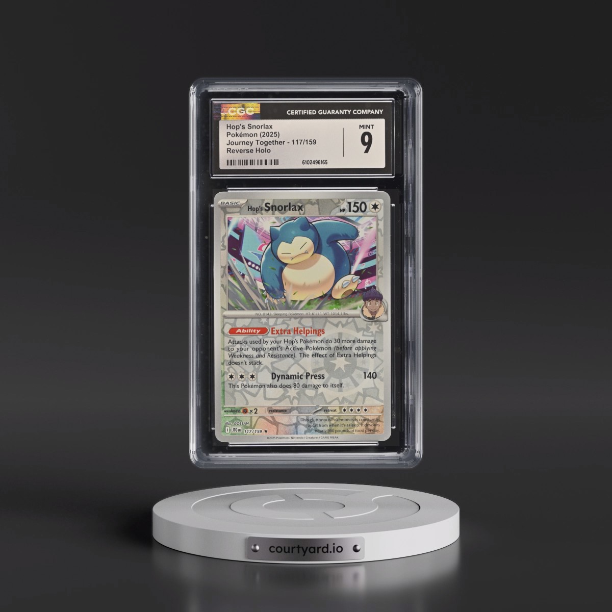 2025 Journey Together - JTG EN #117/159 Hop's Snorlax - Reverse Holo (CGC 9 MINT)