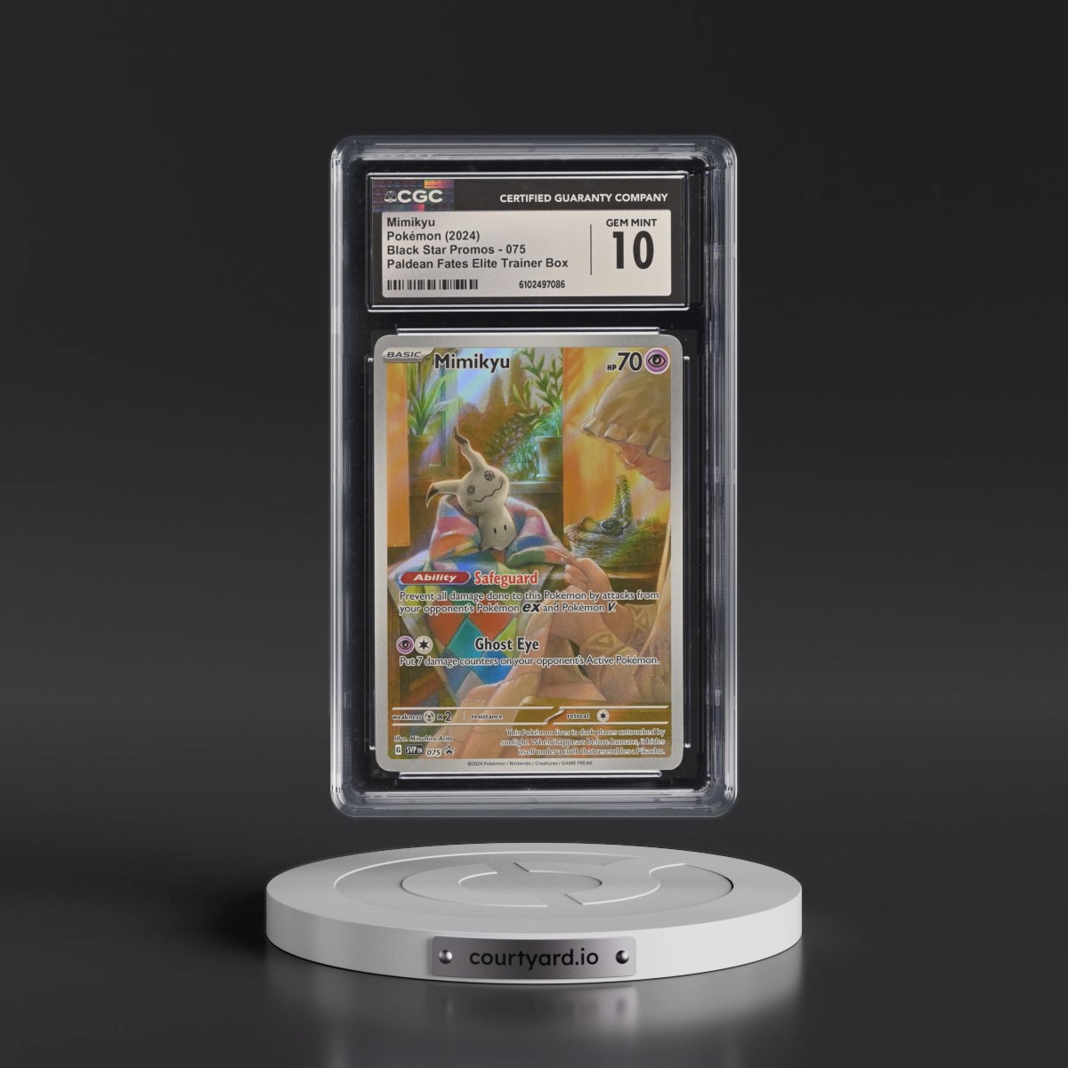 2023 Black Star Promos - Scarlet & Violet SVP EN #075 Mimikyu - Paldean Fates Elite Trainer Box (Holo) (CGC 10 GEM MINT)