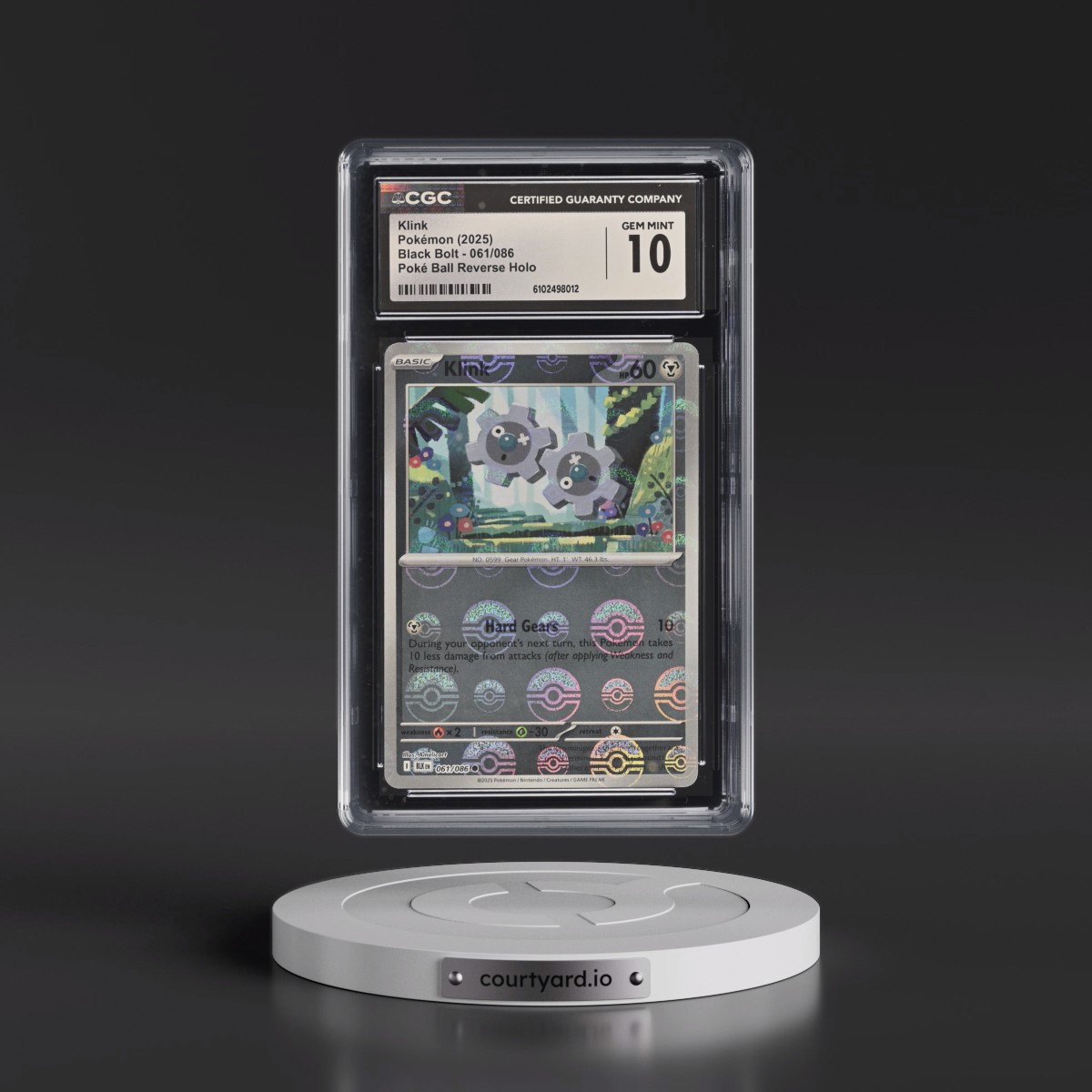2025 Black Bolt - BLK EN #061/086 Klink - Reverse Holo Poké Ball (CGC 10 GEM MINT)