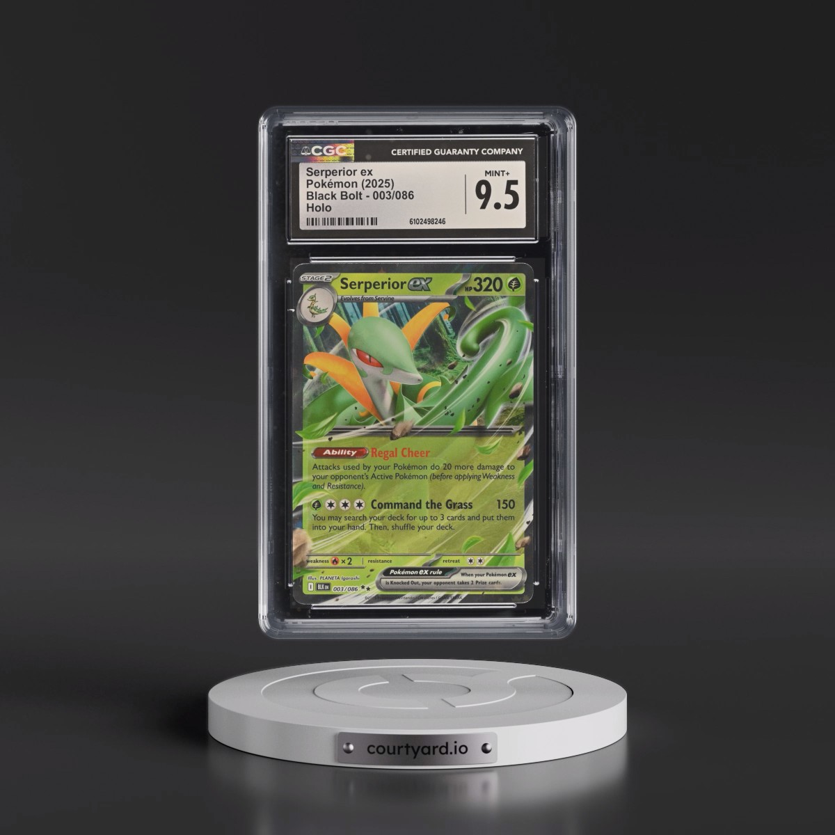 2025 Black Bolt - BLK EN #003/086 Serperior ex - Holo (CGC 9.5 MINT+)