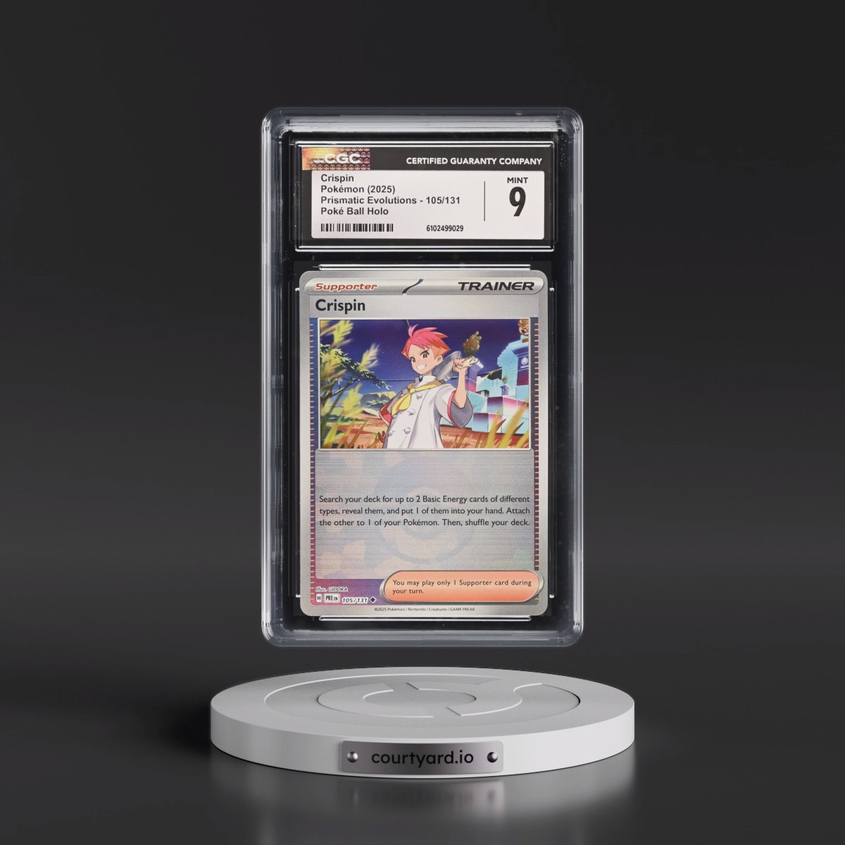 2024 Prismatic Evolutions - PRE EN Crispin - Poké Ball Holo #105/131 CGC 9