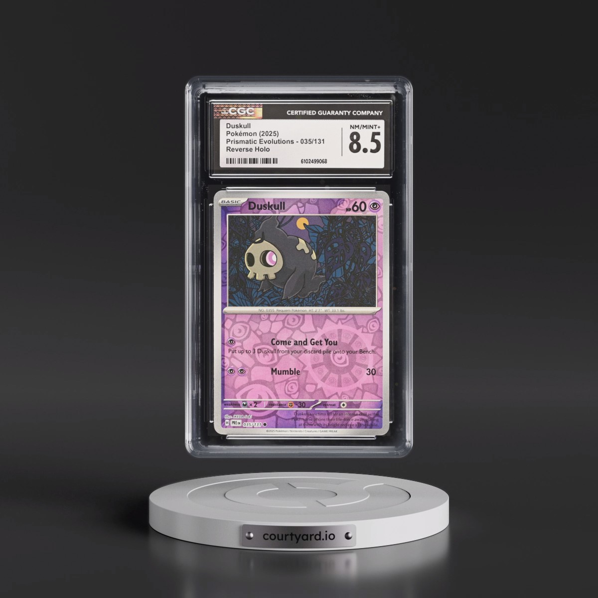 2024 Prismatic Evolutions - PRE EN #035/131 Duskull - Reverse Holo (CGC 8.5 NM-MT+)