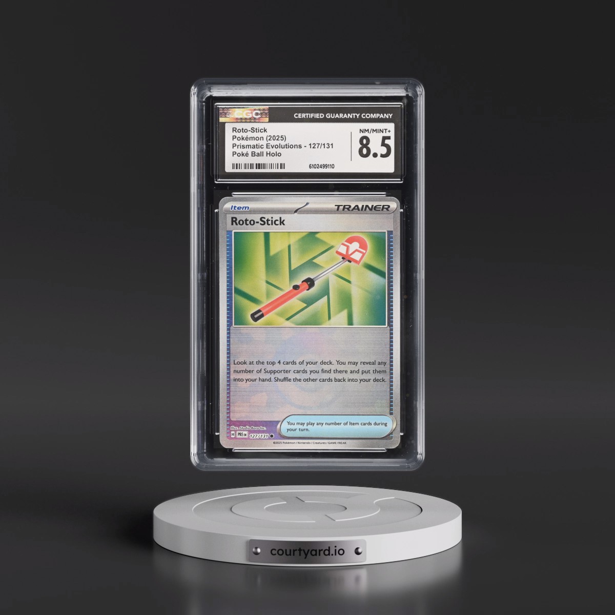 2024 Prismatic Evolutions - PRE EN Roto-Stick - Poké Ball Holo #127/131 CGC 8.5