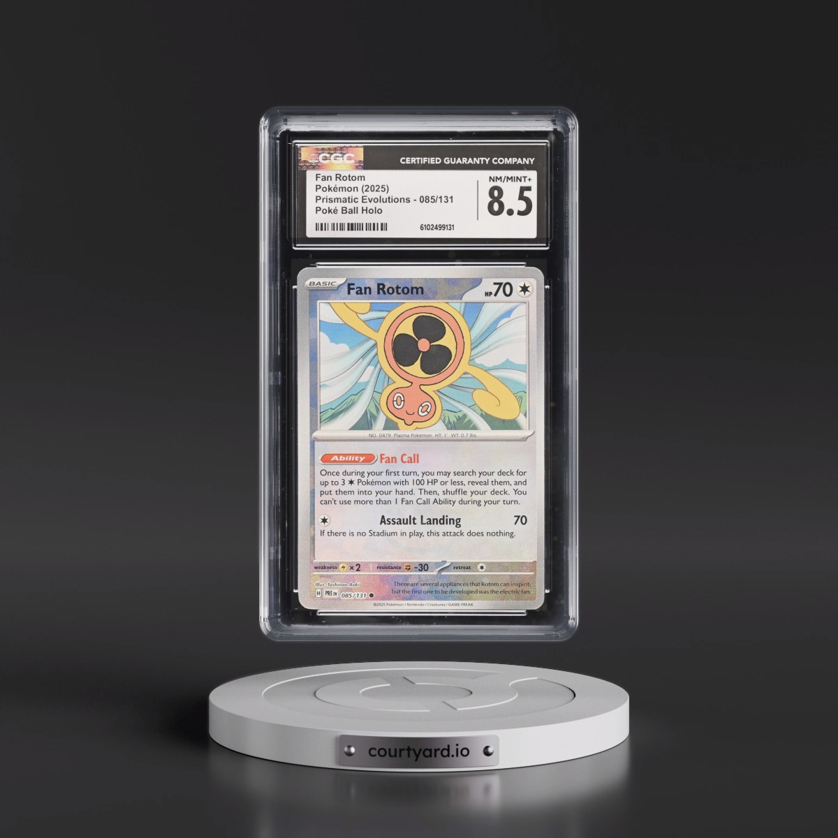 2024 Prismatic Evolutions - PRE EN #085/131 Fan Rotom - Poké Ball Holo (CGC 8.5 NM-MT+)