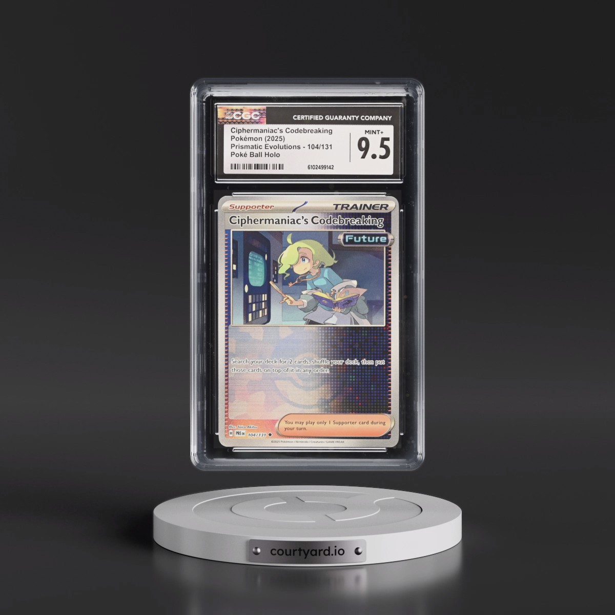 2024 Prismatic Evolutions - PRE EN #104/131 Ciphermaniac's Codebreaking - Poké Ball Holo (CGC 9.5 MINT+)