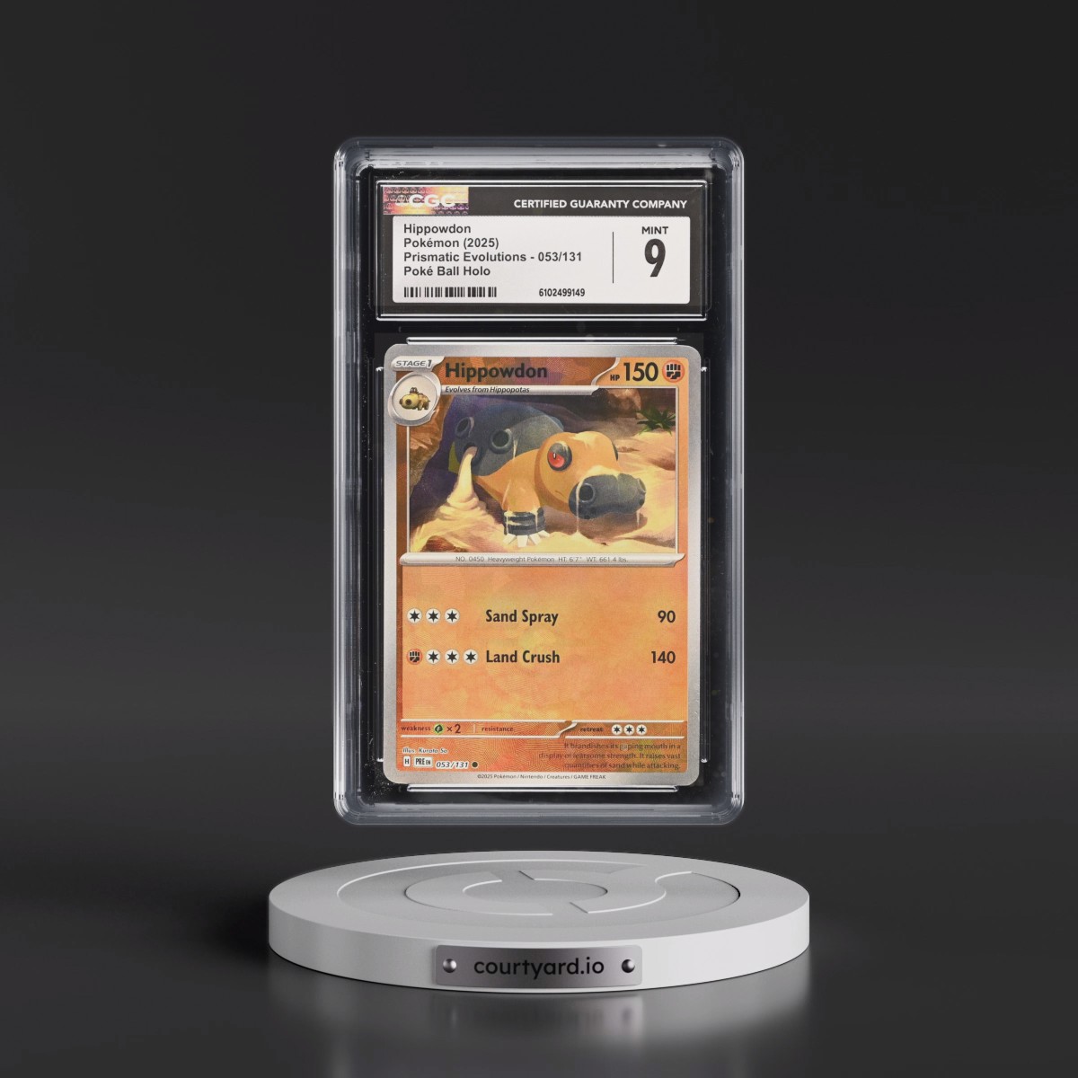 2024 Prismatic Evolutions - PRE EN #053/131 Hippowdon - Poké Ball Holo (CGC 9 MINT)