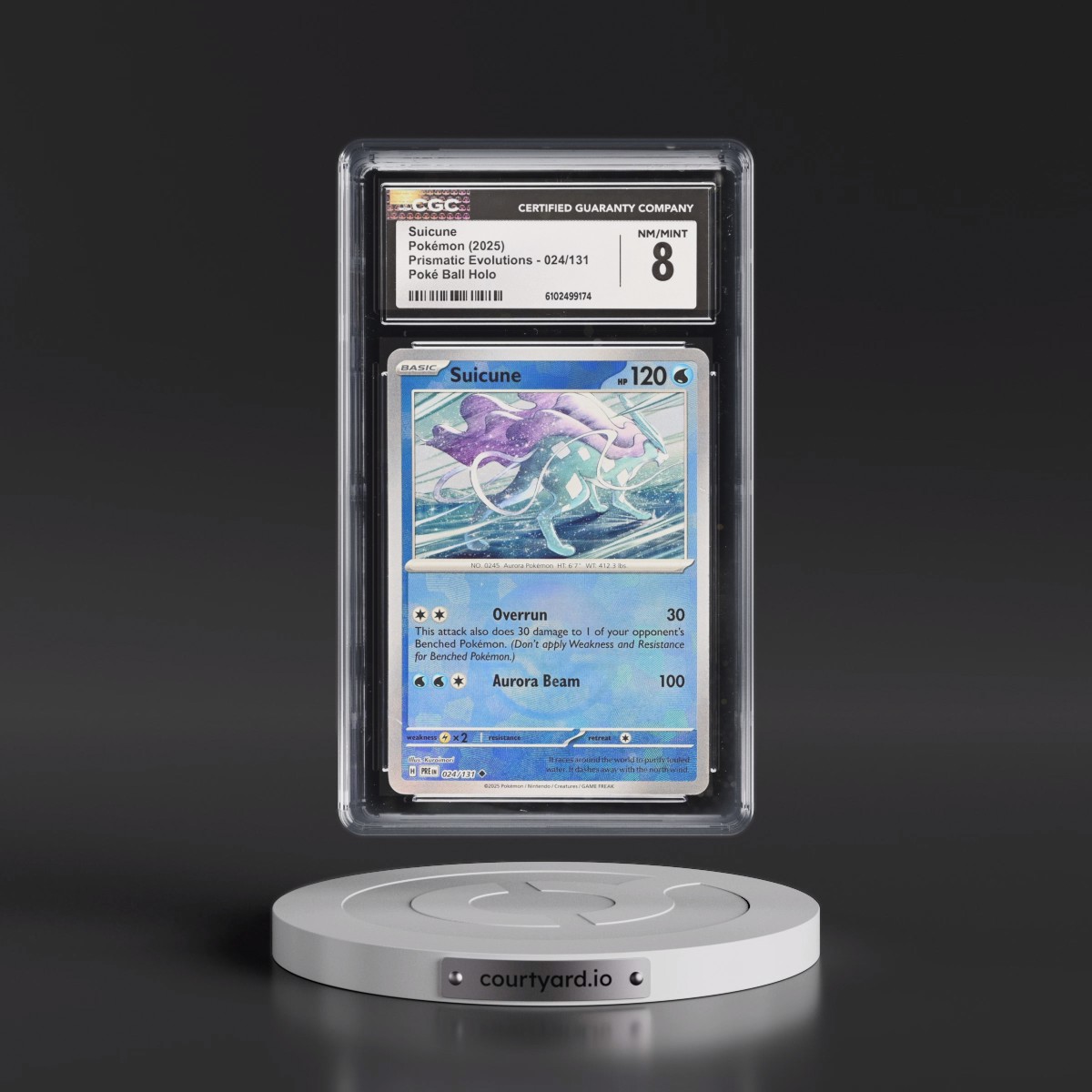 2025 Prismatic Evolutions - PRE EN #024/131 Suicune - Poké Ball Holo (CGC 8 NM-MT)