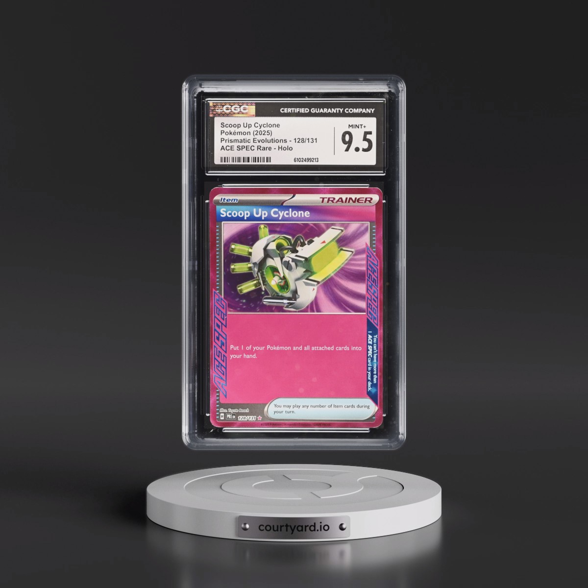 2024 Prismatic Evolutions - PRE EN #128/131 Scoop Up Cyclone - ACE SPEC Rare Holo (CGC 9.5 MINT+)