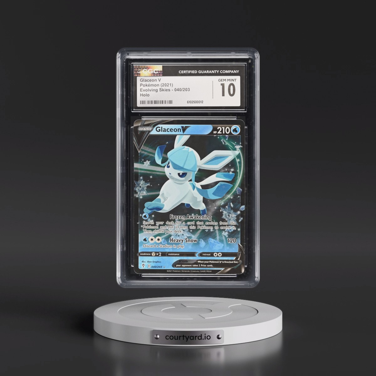 2021 Evolving Skies #040/203 Glaceon V - Holo (CGC 10 GEM MINT)