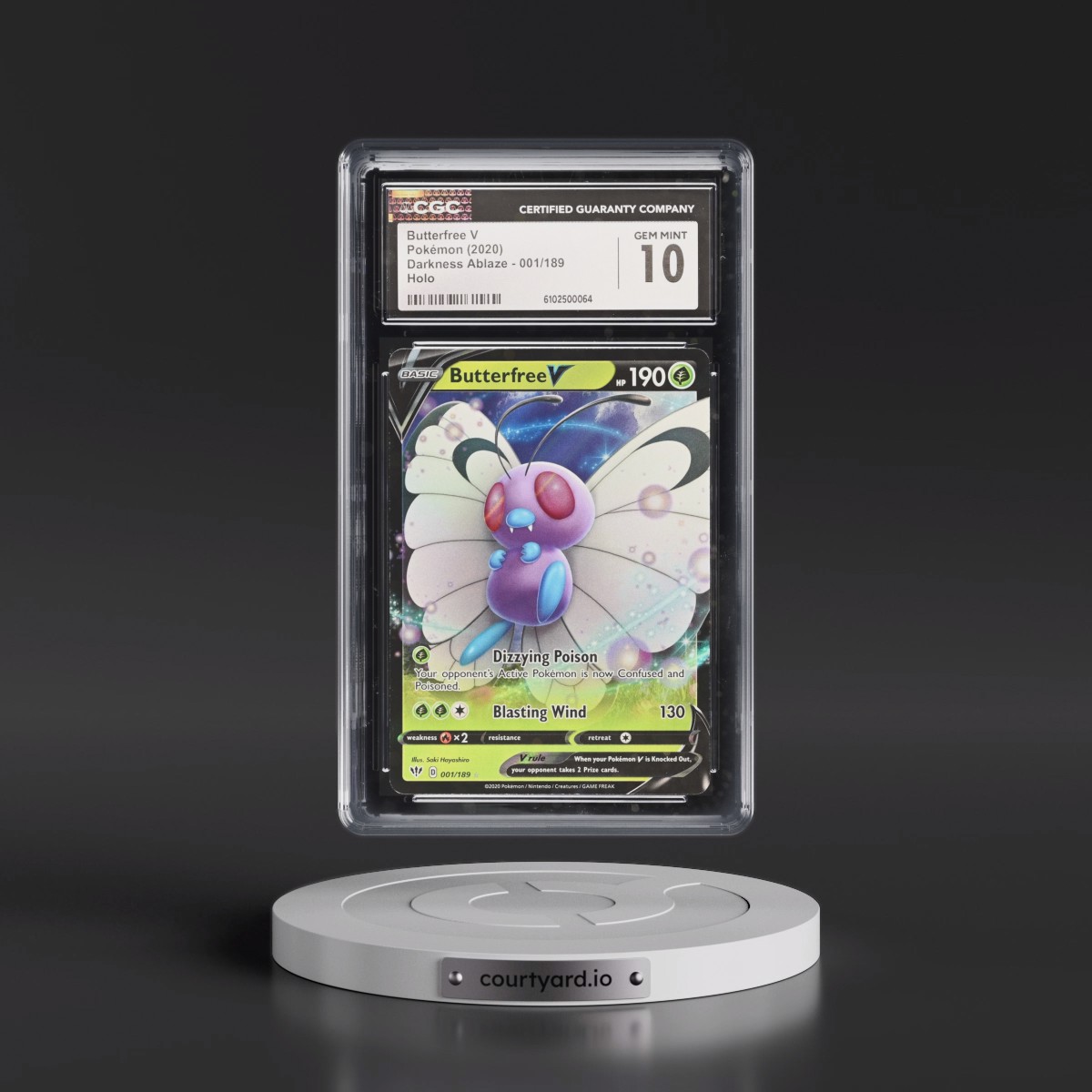 2020 Darkness Ablaze #001/189 Butterfree V - Holo (CGC 10 GEM MINT)
