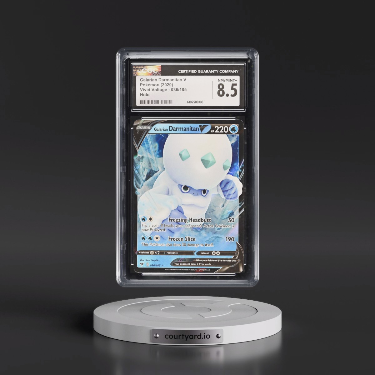 2020 Vivid Voltage #036/185 Galarian Darmanitan V - Holo (CGC 8.5 NM-MT+)